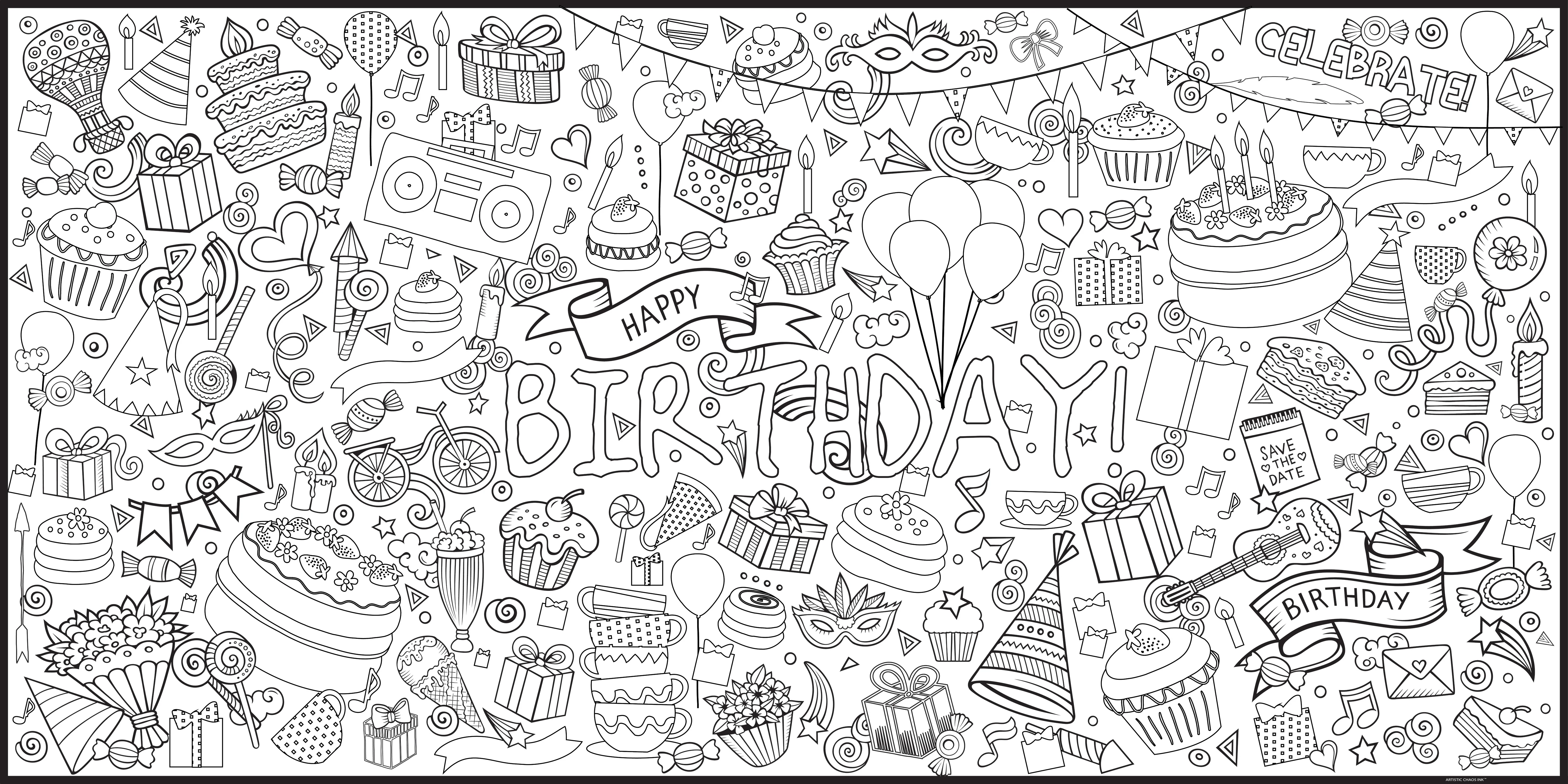 Birthday Everyday Event Poster and Banner | Large Coloring & Activity Poster for Celebrations, Kids, and Parties - Image 4