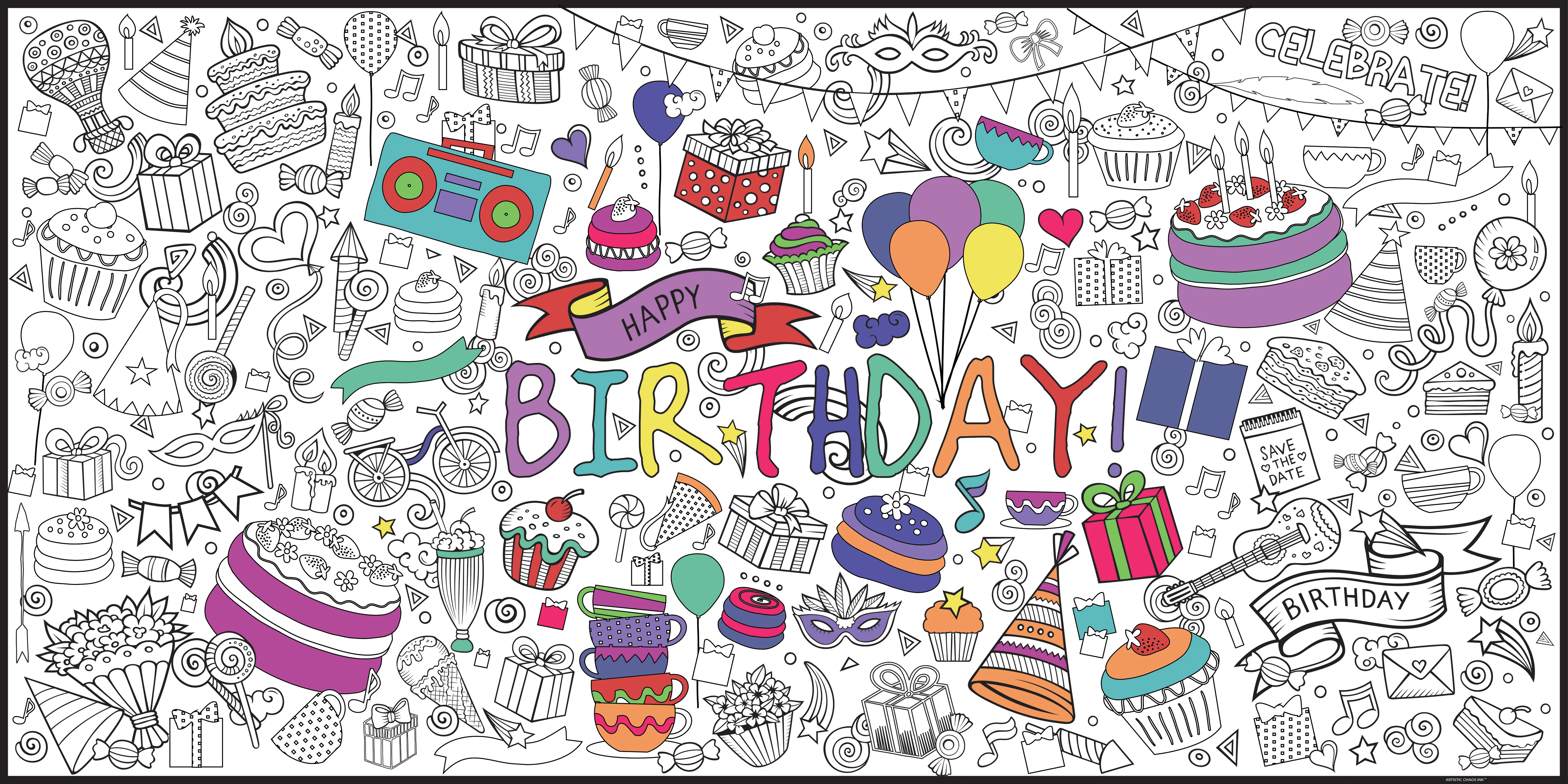 Birthday Everyday Event Poster and Banner | Large Coloring & Activity Poster for Celebrations, Kids, and Parties - Image 9