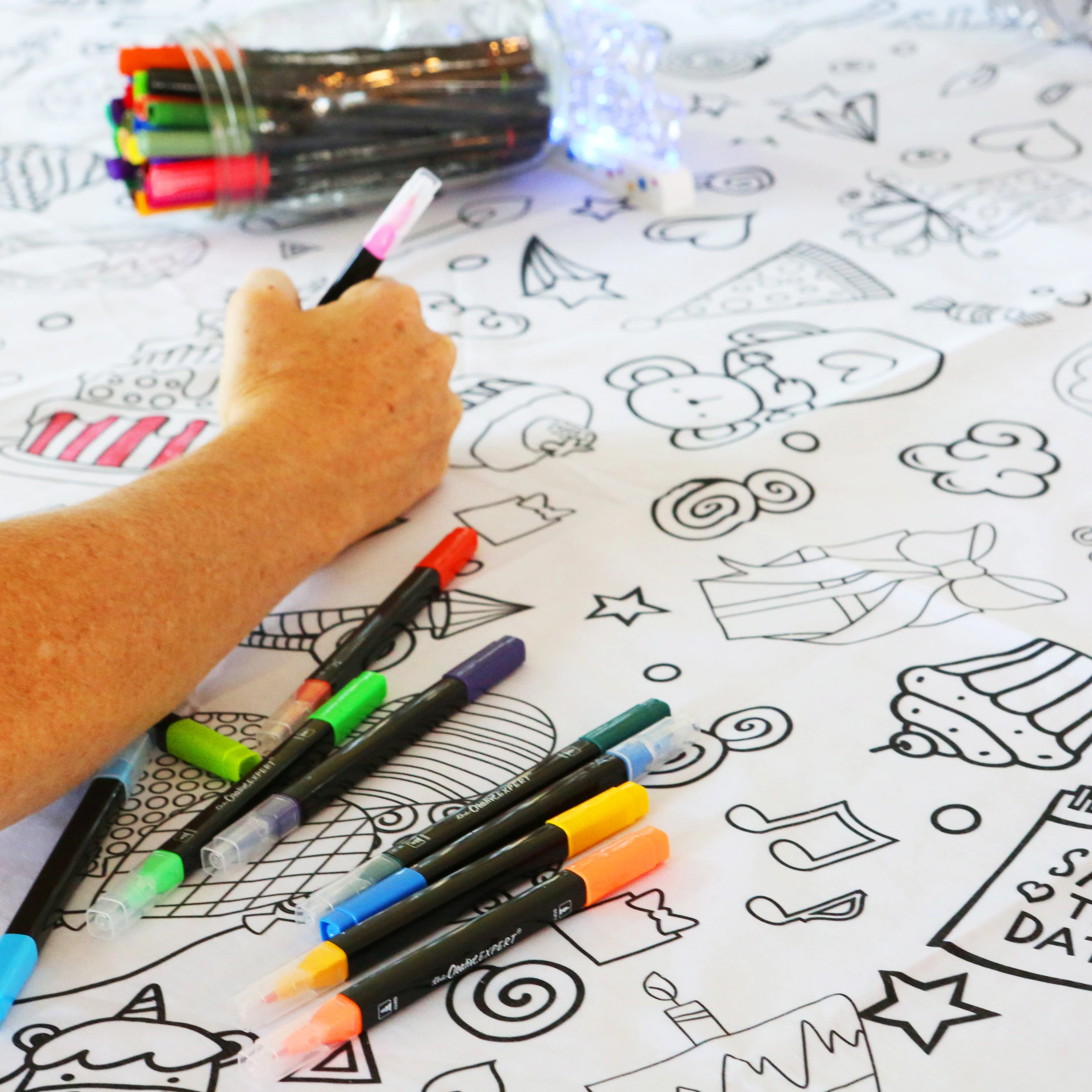 Birthday Washable Coloring Tablecloth- Reusable Coloring Activity - Image 8