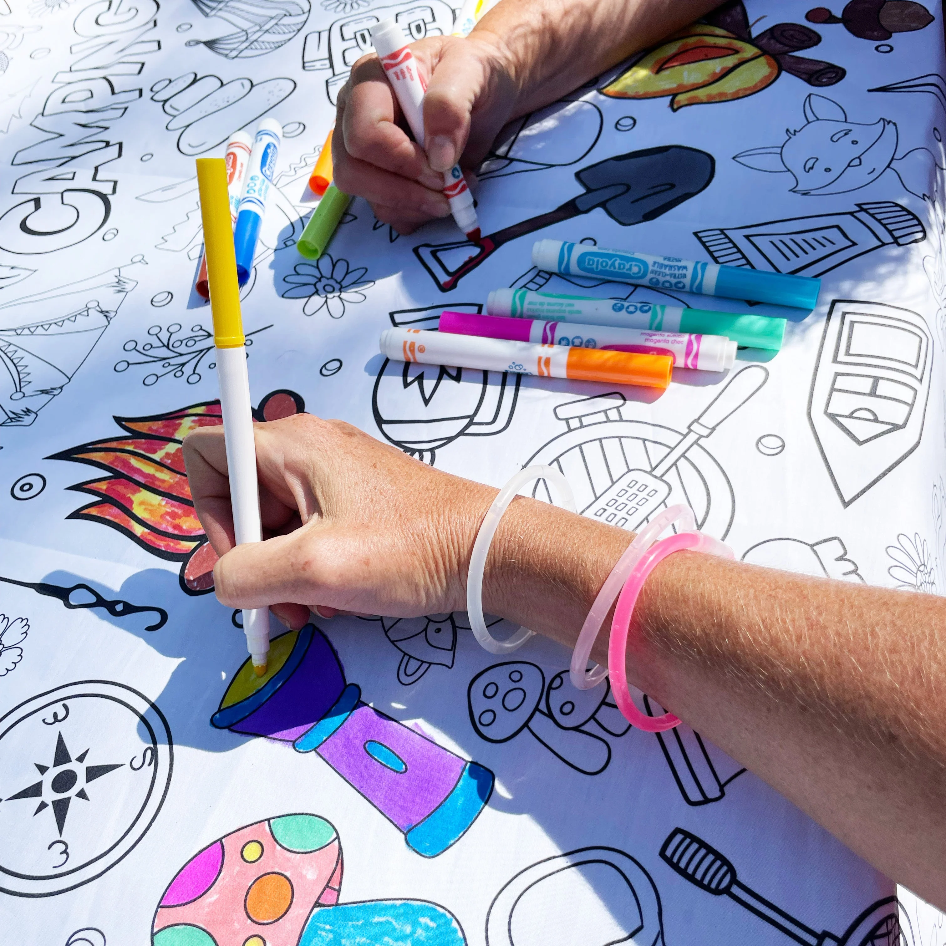 Camping Washable Fabric Coloring Tablecloth. Reusable Coloring Mat - Image 4