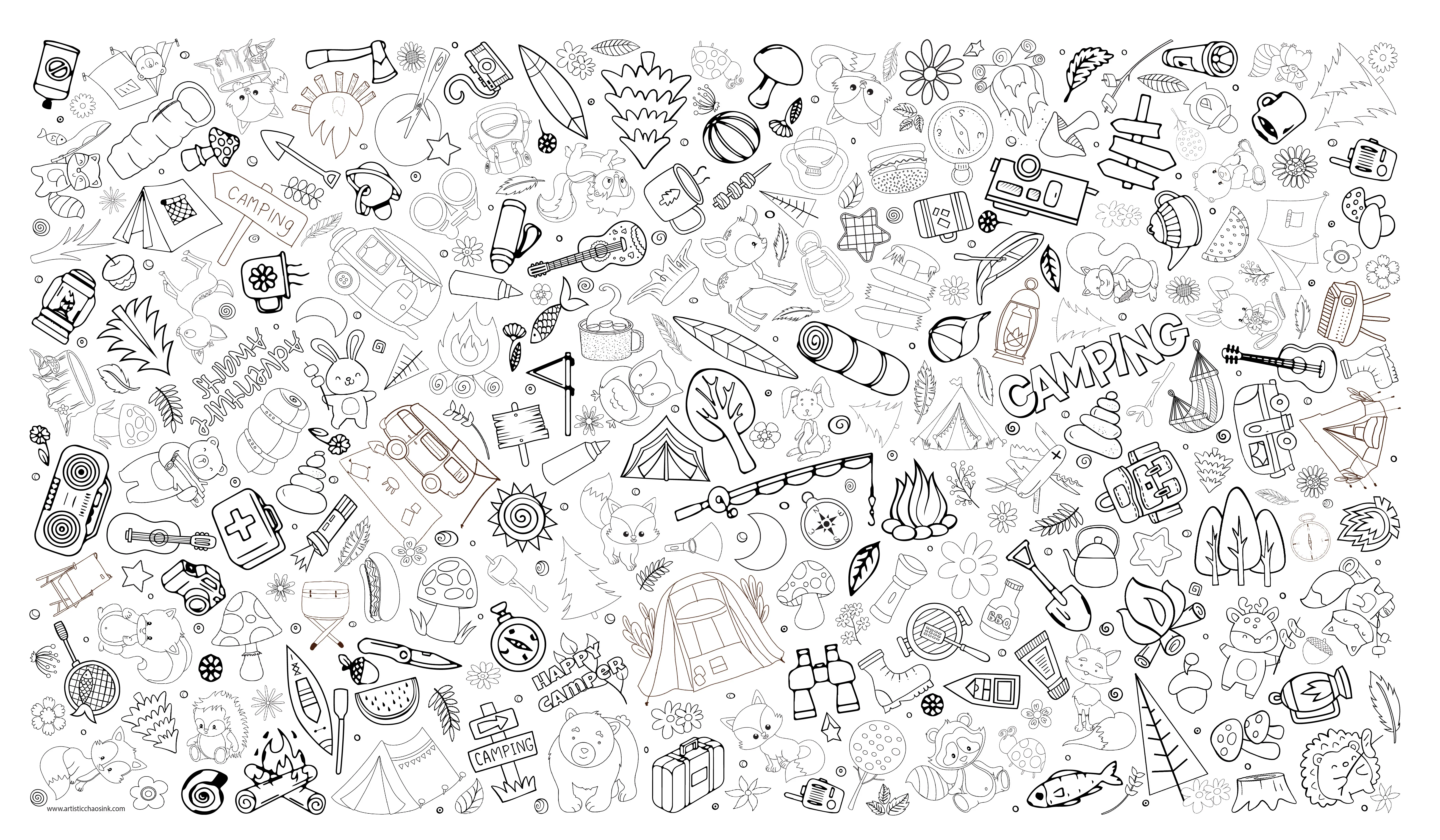 Camping Washable Fabric Coloring Tablecloth. Reusable Coloring Mat - Image 6