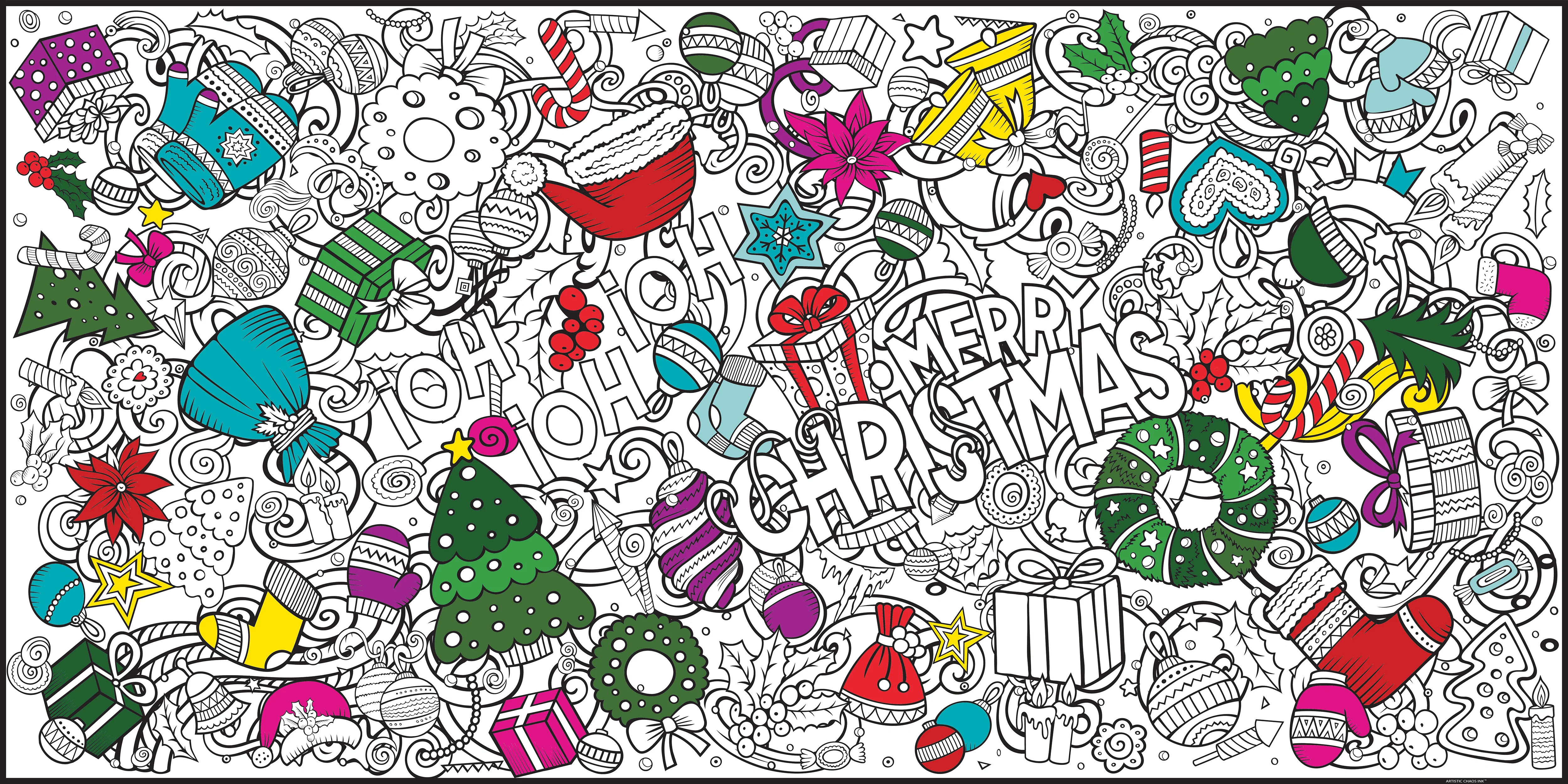 Christmas Joy (all around coloring) Everyday Event Poster and Banner | Large Coloring & Activity Poster for Celebrations, Kids, and Christmas Parties (Copy) - Image 10