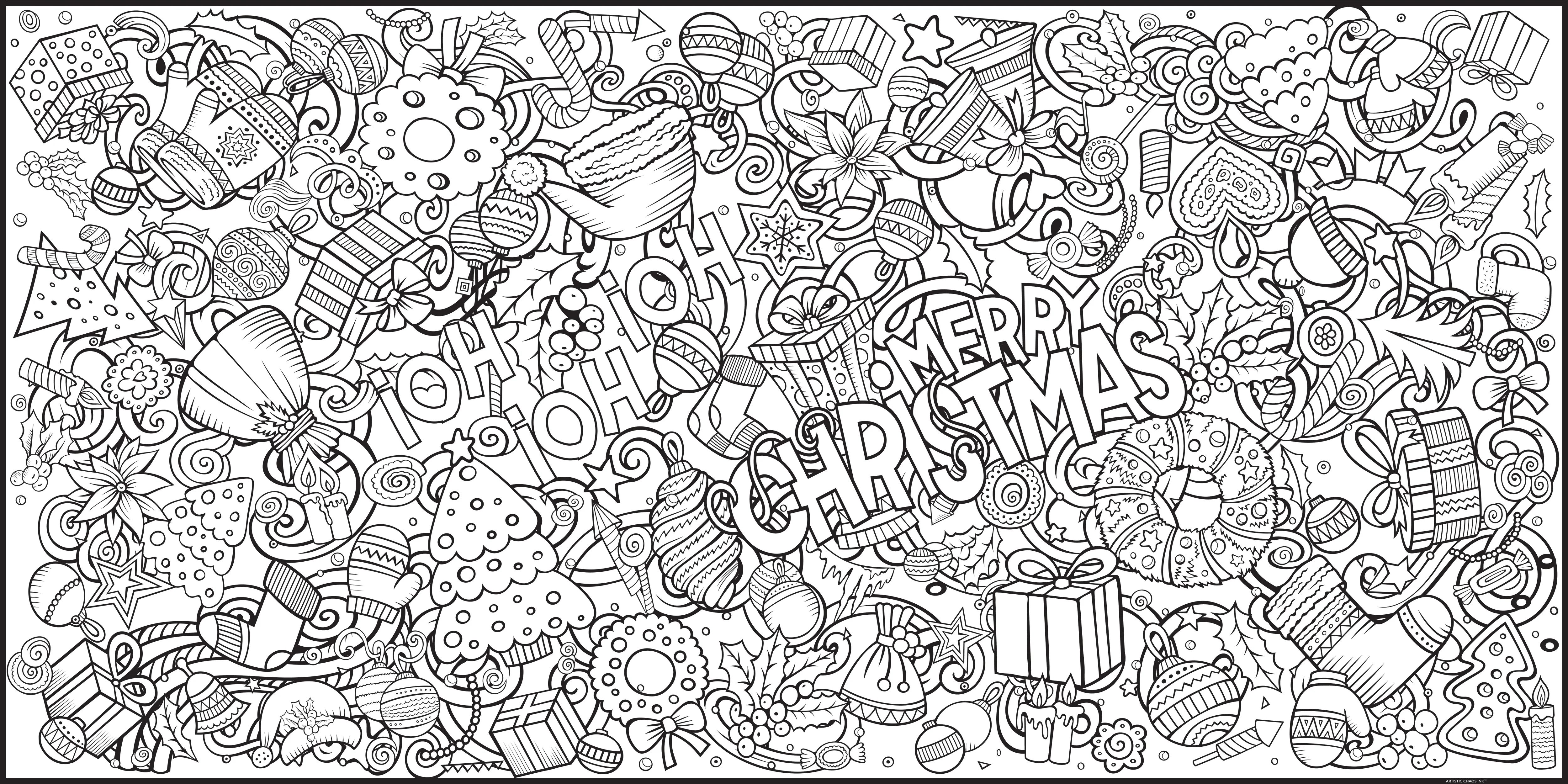 Christmas Joy (all around coloring) Everyday Event Poster and Banner | Large Coloring & Activity Poster for Celebrations, Kids, and Christmas Parties (Copy) - Image 4