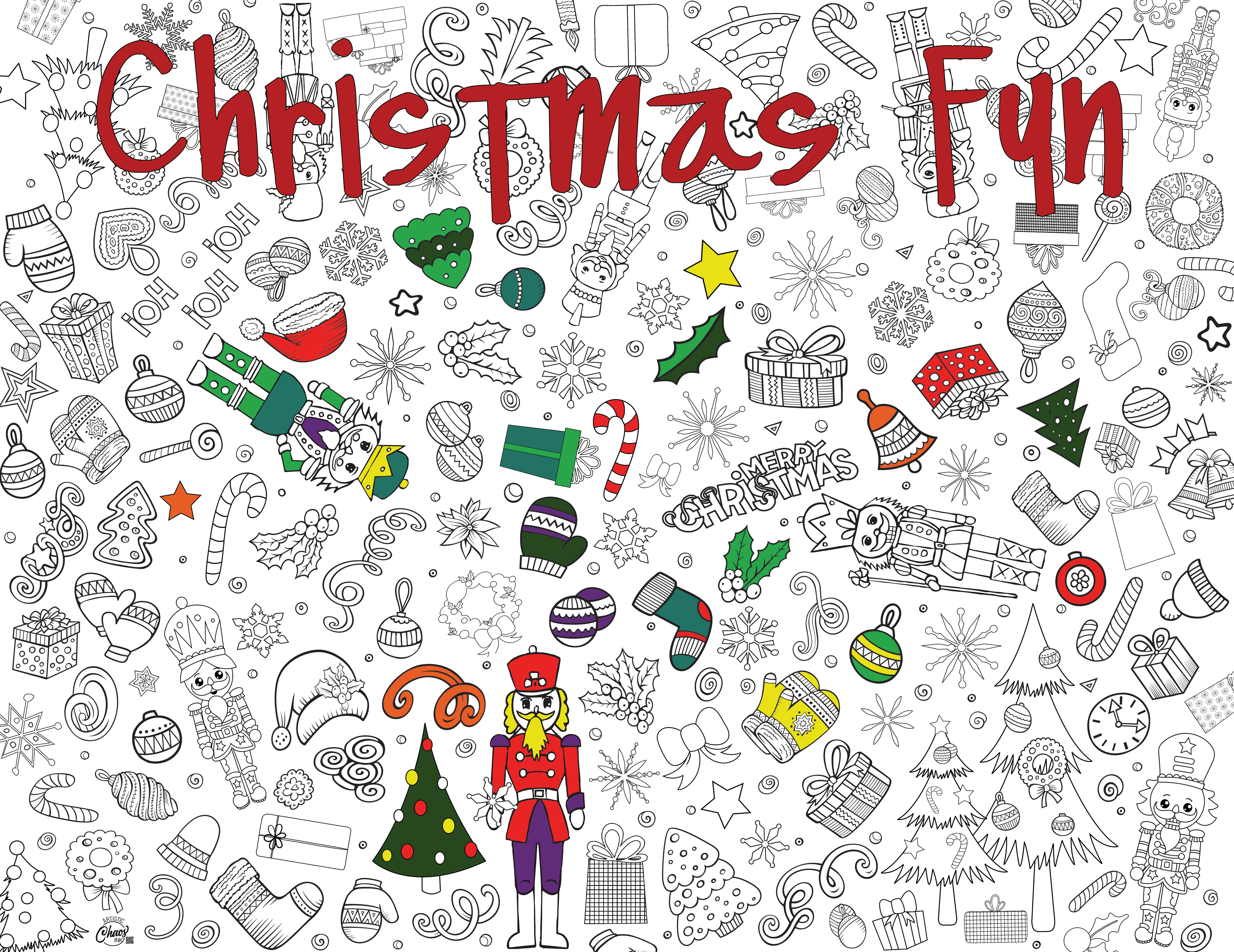 Christmas Washable Coloring Tablecloth-  Reusable Coloring Activity - Image 6