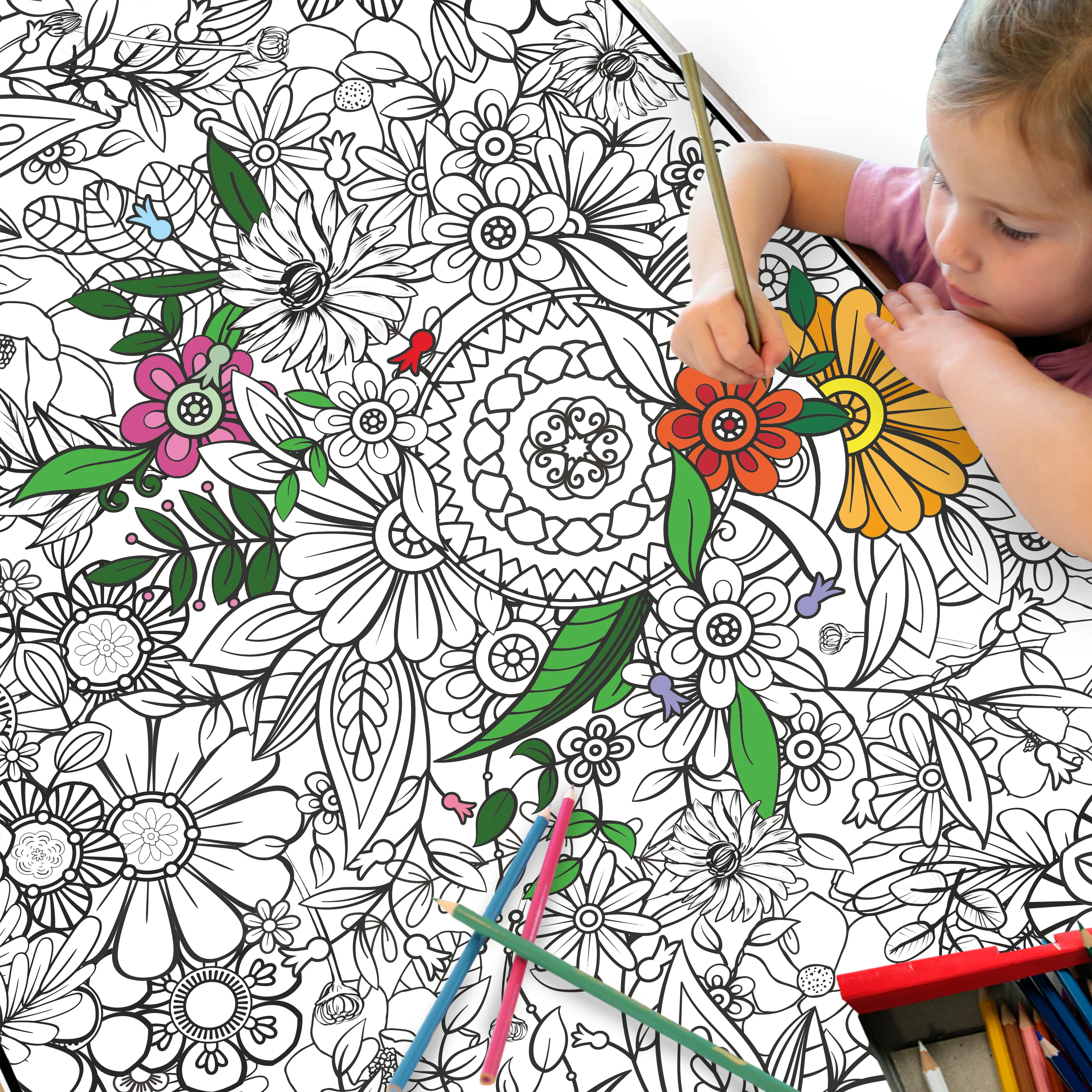 Flower Mandala Everyday Event Poster and Banner | Large Coloring & Activity Poster for Celebrations, Classrooms & families - Image 12