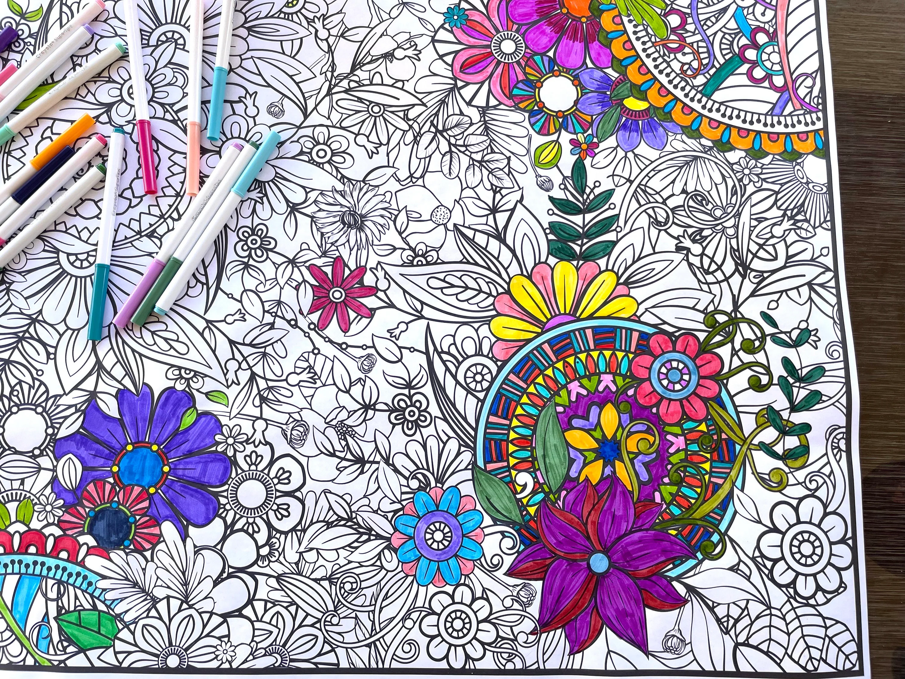 Flower Mandala Everyday Event Poster and Banner | Large Coloring & Activity Poster for Celebrations, Classrooms & families - Image 8