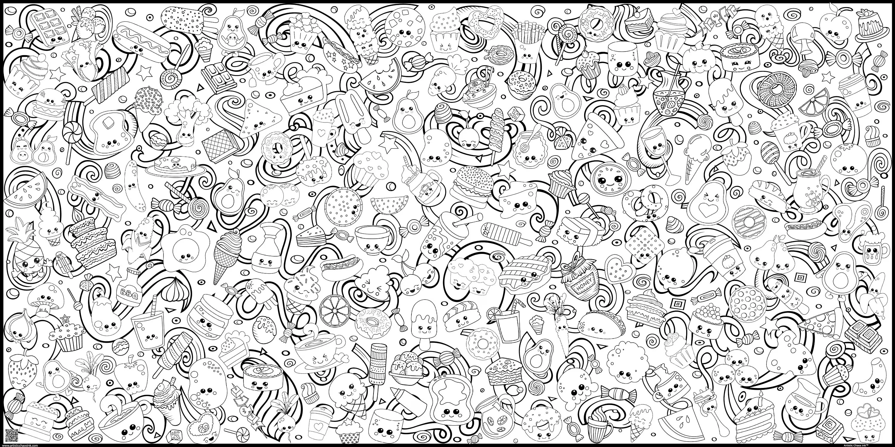 Food with Faces Everyday Event Poster and Banner | Large Coloring & Activity Poster for Celebrations, Kids, and Parties - Image 5