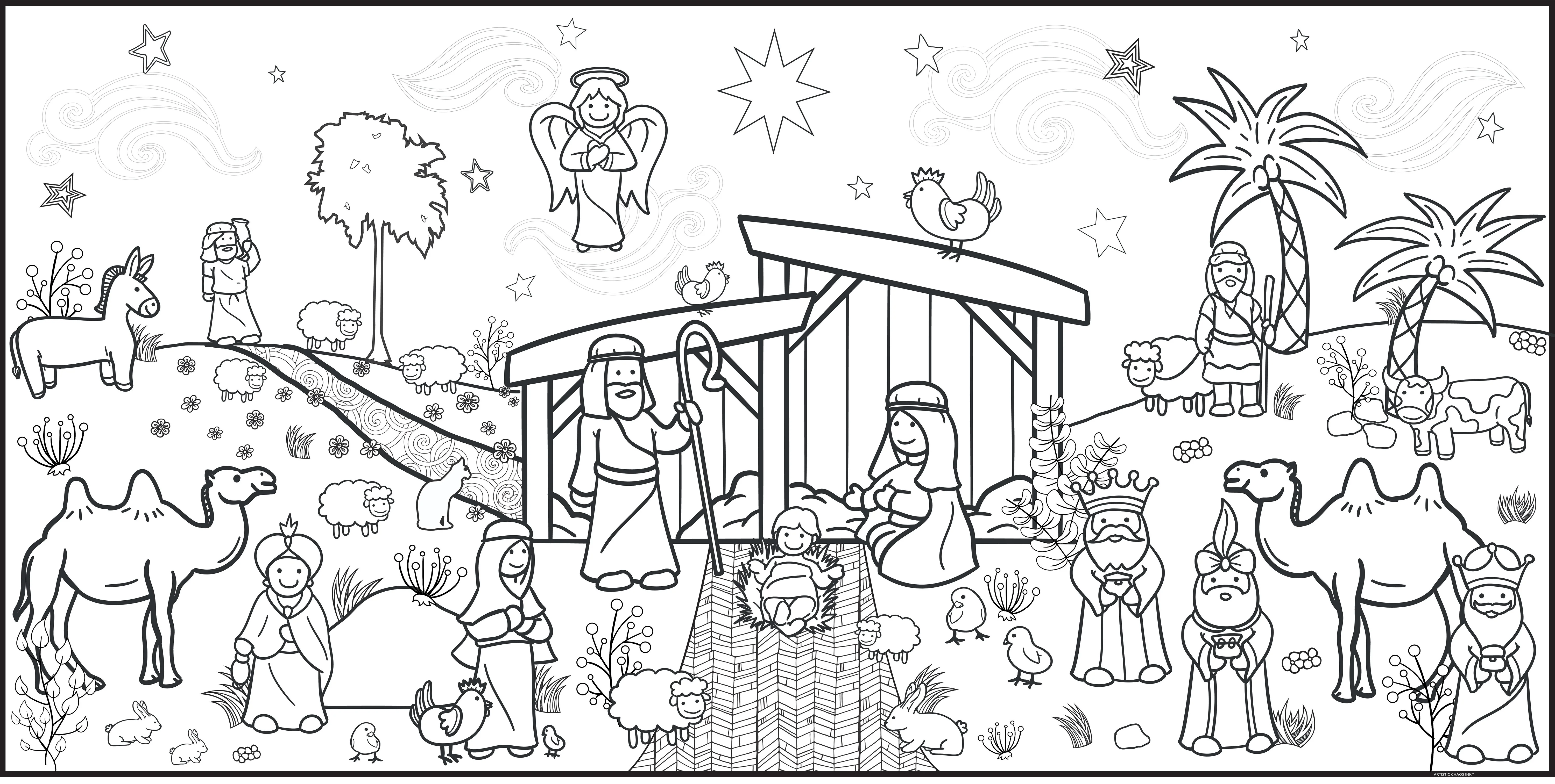 Nativity Everyday Event Poster and Banner | Large Coloring & Activity Poster for Celebrations, Kids, and Christmas Parties - Image 7