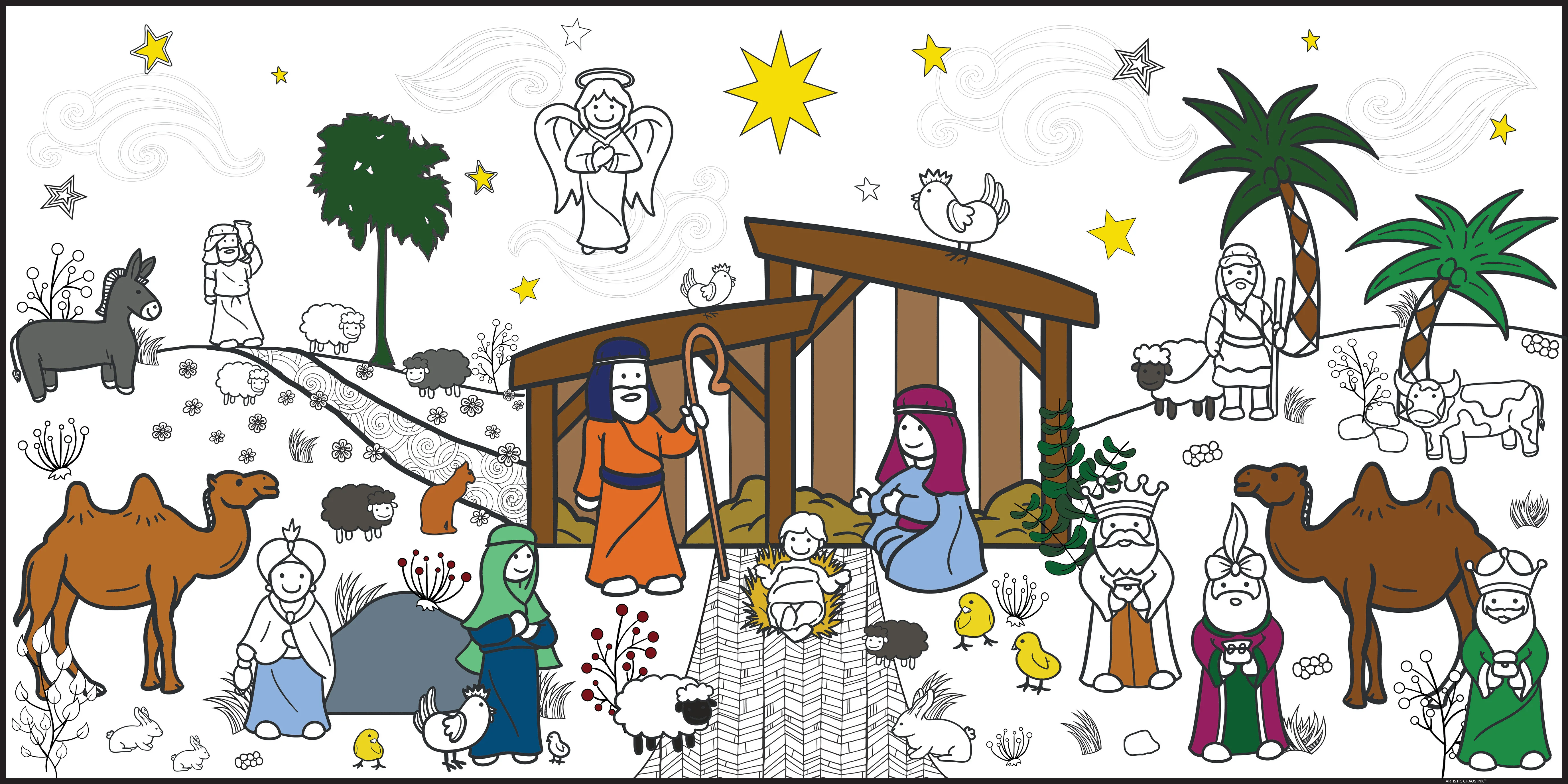 Nativity Everyday Event Poster and Banner | Large Coloring & Activity Poster for Celebrations, Kids, and Christmas Parties - Image 8