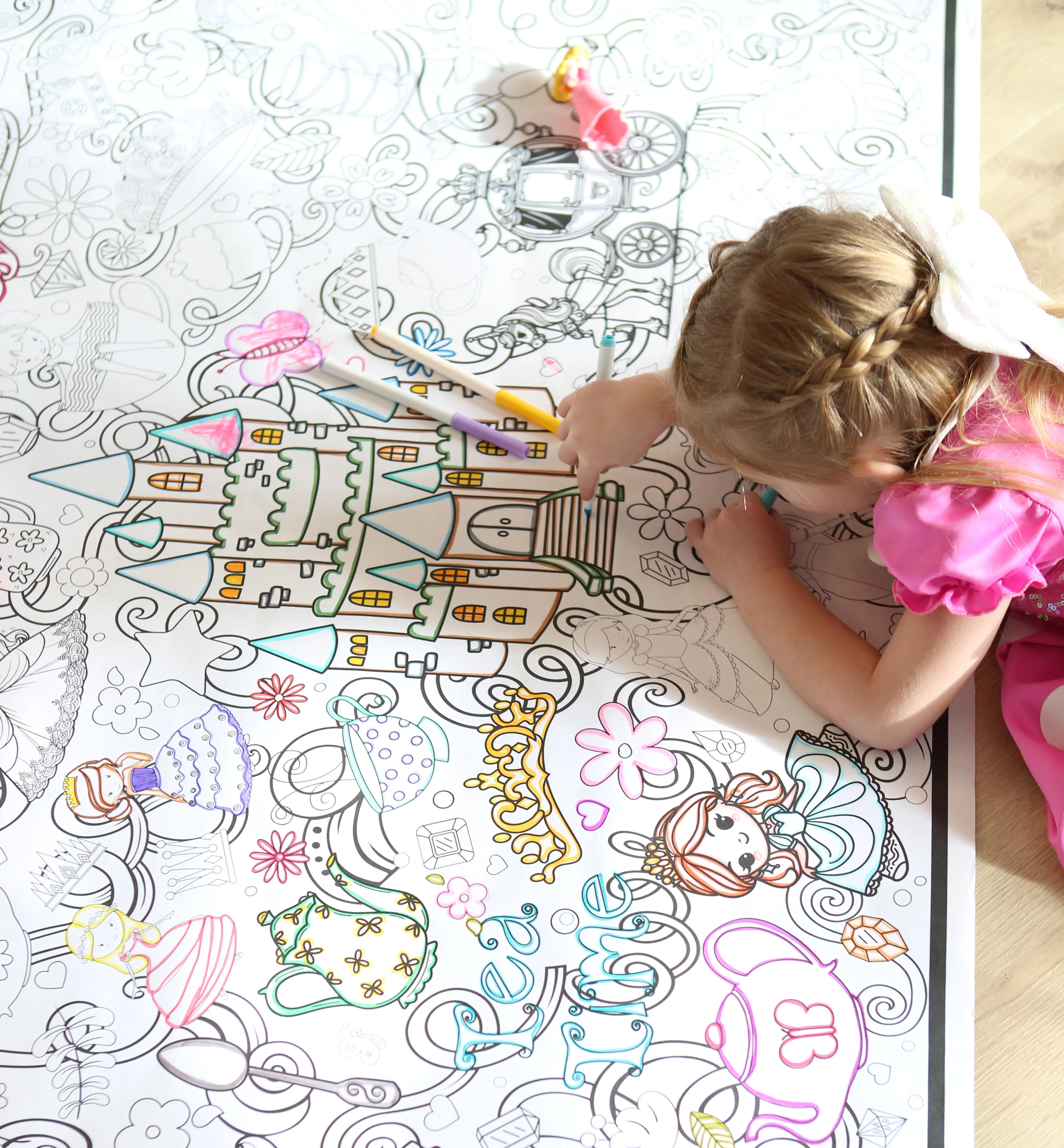 Princess Tea Party Everyday Event Poster and Banner | Large Coloring & Activity Poster for Celebrations, Kids, and Tea Parties - Image 8