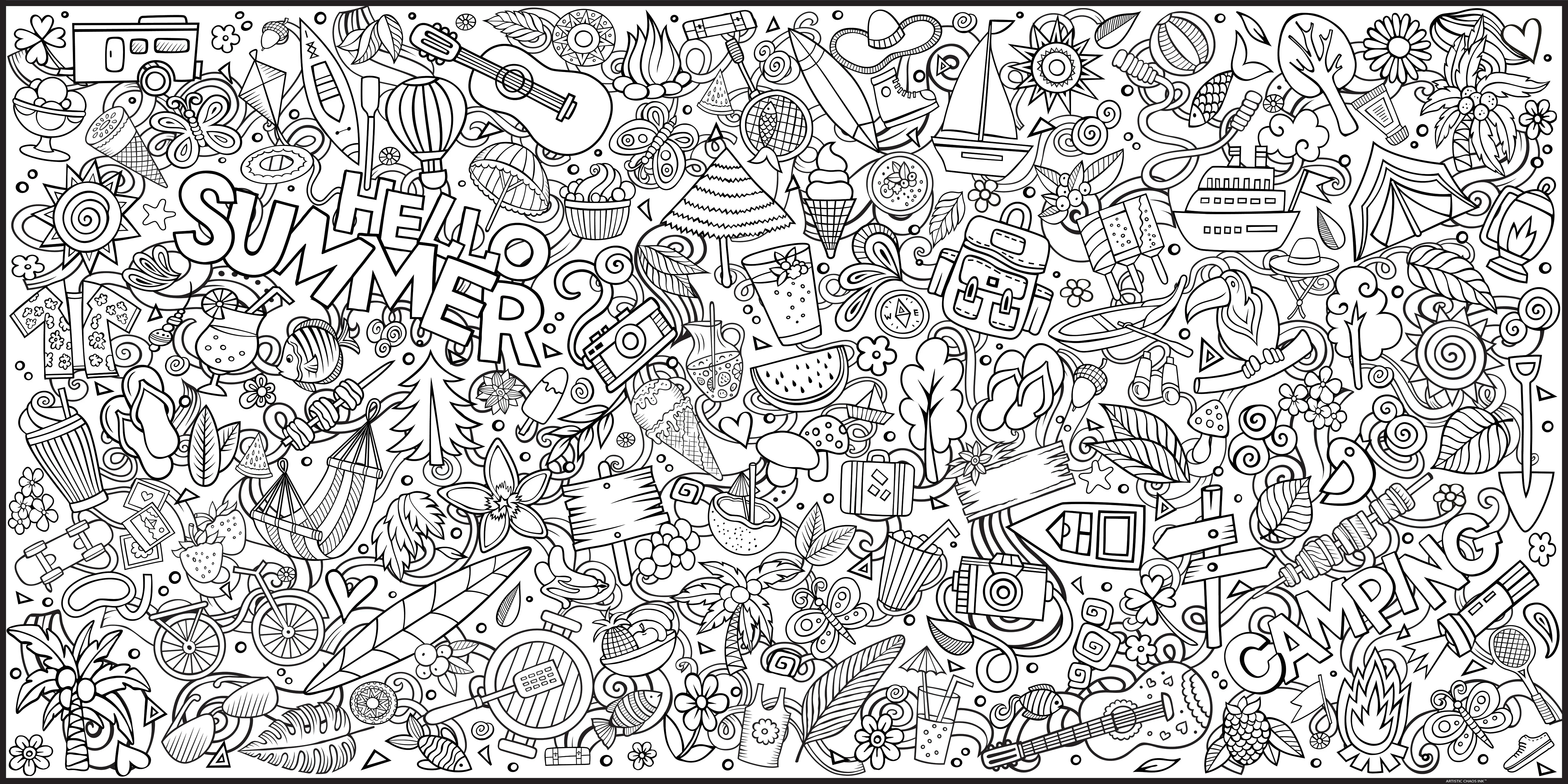 Summertime Everyday Event Banner | Large Coloring & Activity Poster for Celebrations, Camping & Groups - Image 4