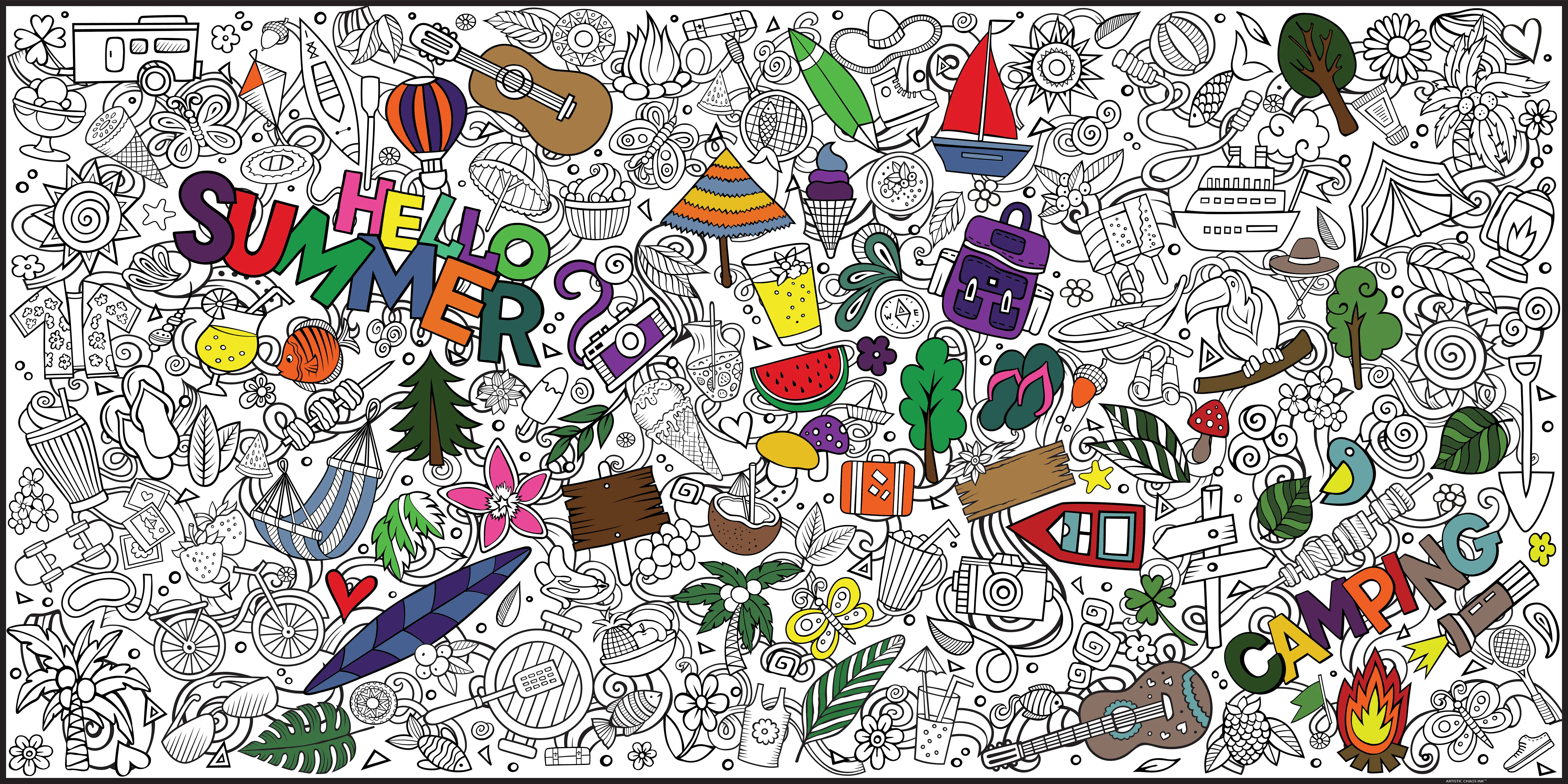 Summertime Everyday Event Banner | Large Coloring & Activity Poster for Celebrations, Camping & Groups - Image 8