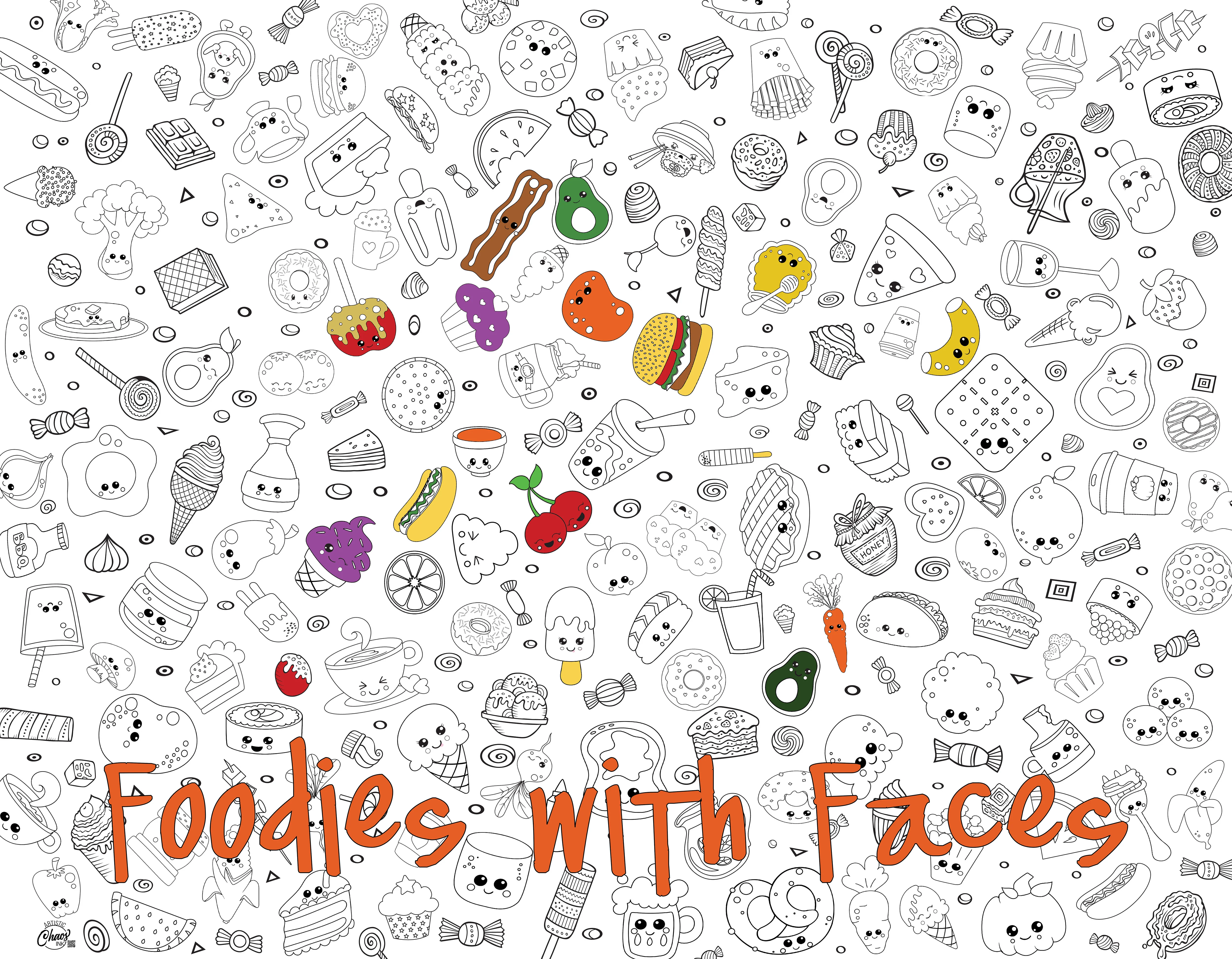 Fun Food Washable Coloring Tablecloth- Reusable Coloring Activity - Image 6