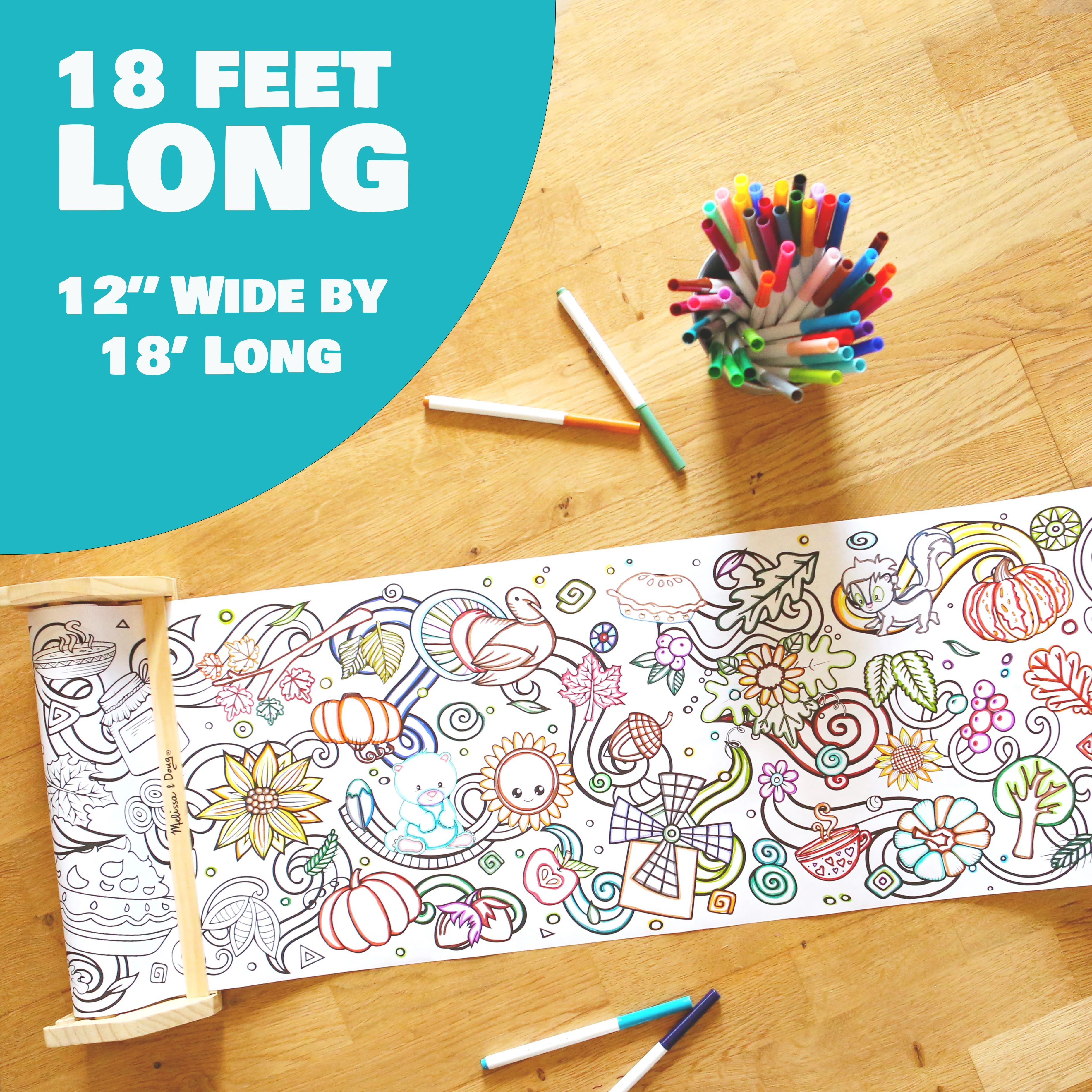 Fall and Thanksgiving Coloring Roll - 18 ft long - Image 3