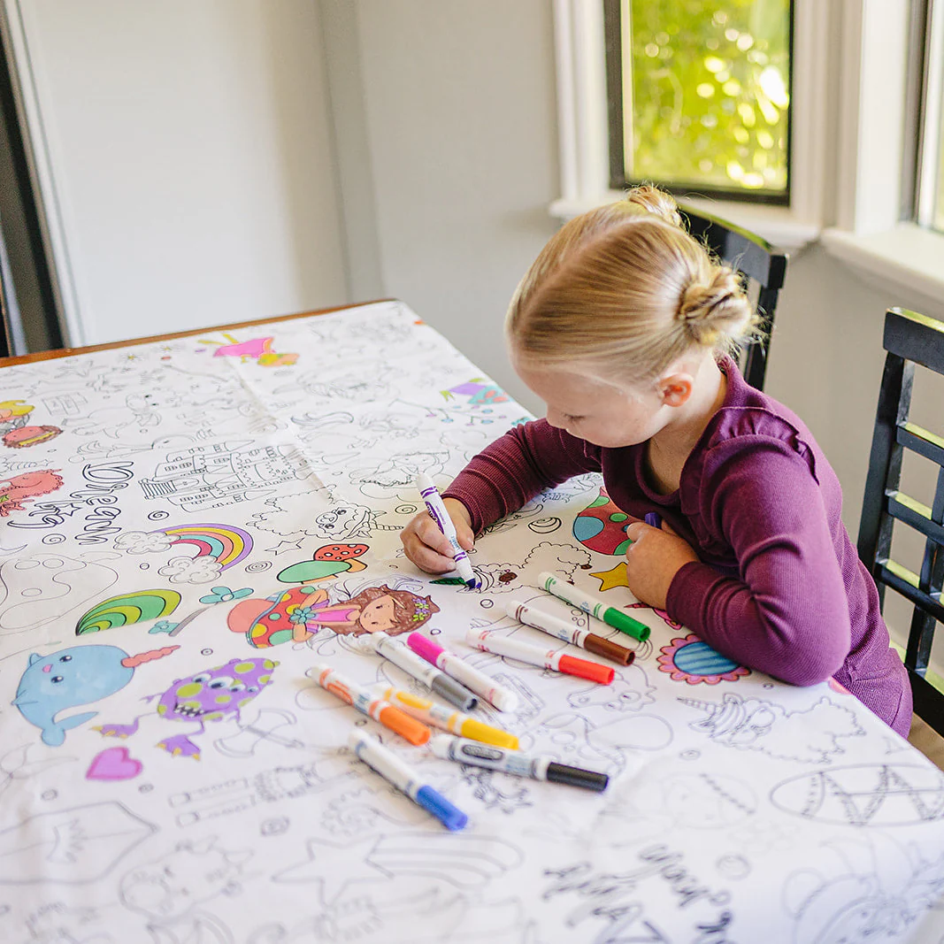 Fantasy Washable Coloring Tablecloth- Reusable Coloring Activity - Image 12