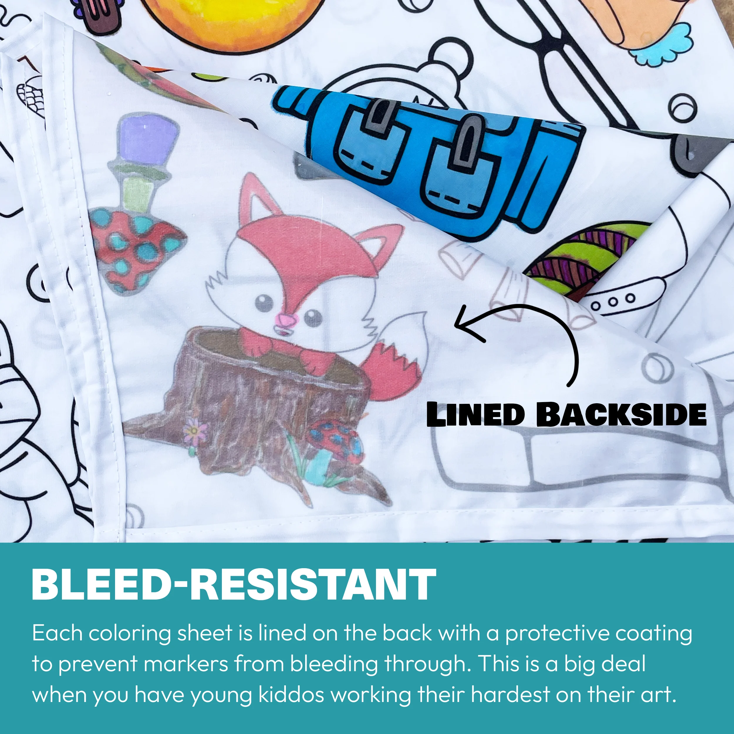 Birthday Washable Coloring Tablecloth- Reusable Coloring Activity - Image 4