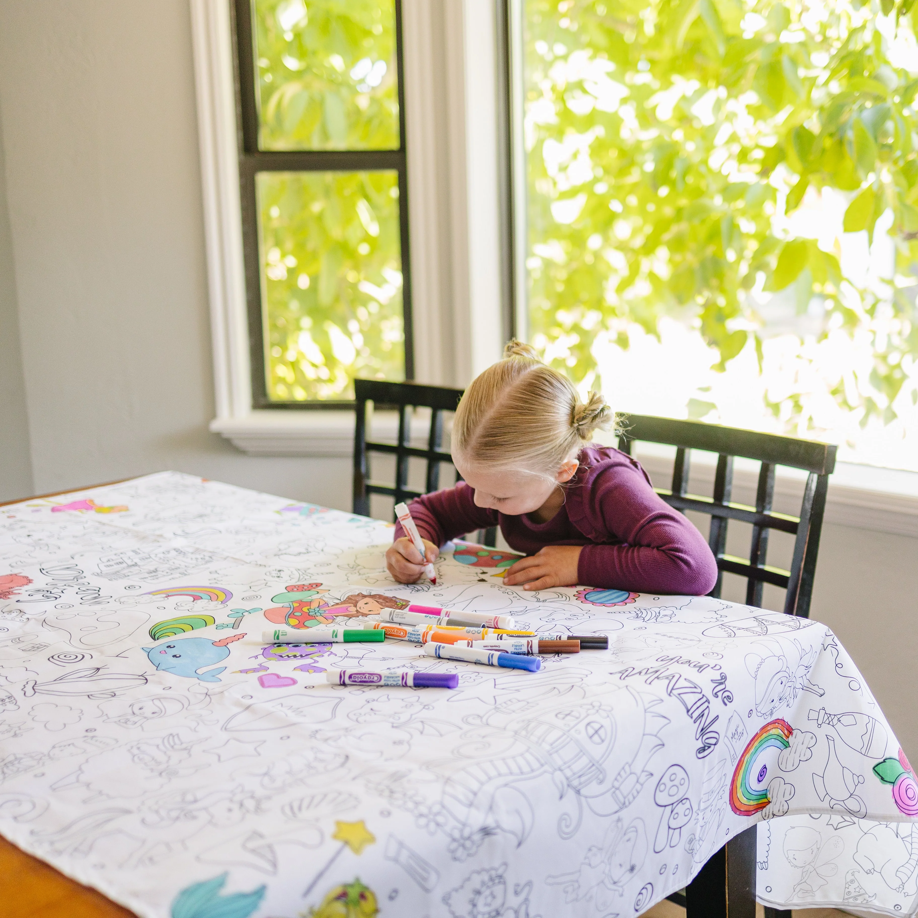 Fantasy Washable Coloring Tablecloth- Reusable Coloring Activity - Image 5