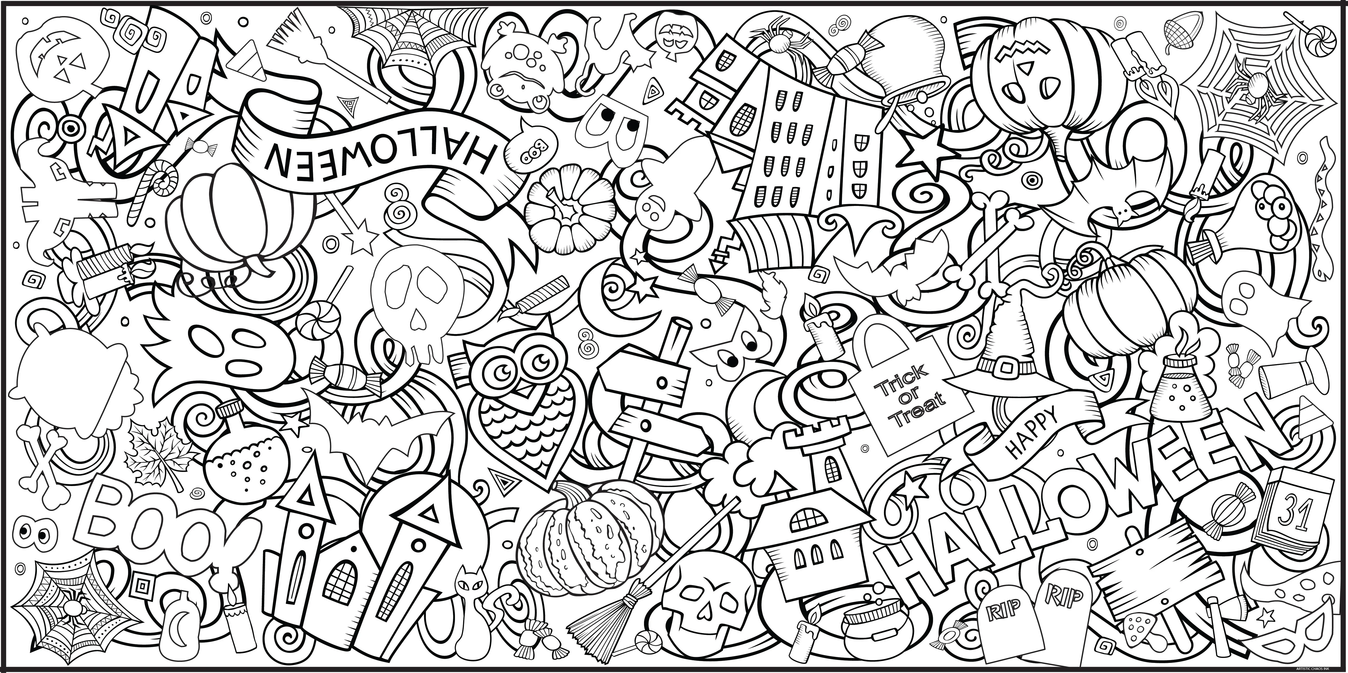 Halloween Everyday Event Poster and Banner | Large Coloring & Activity Poster for Celebrations, Kids, and Halloween Parties - Image 3