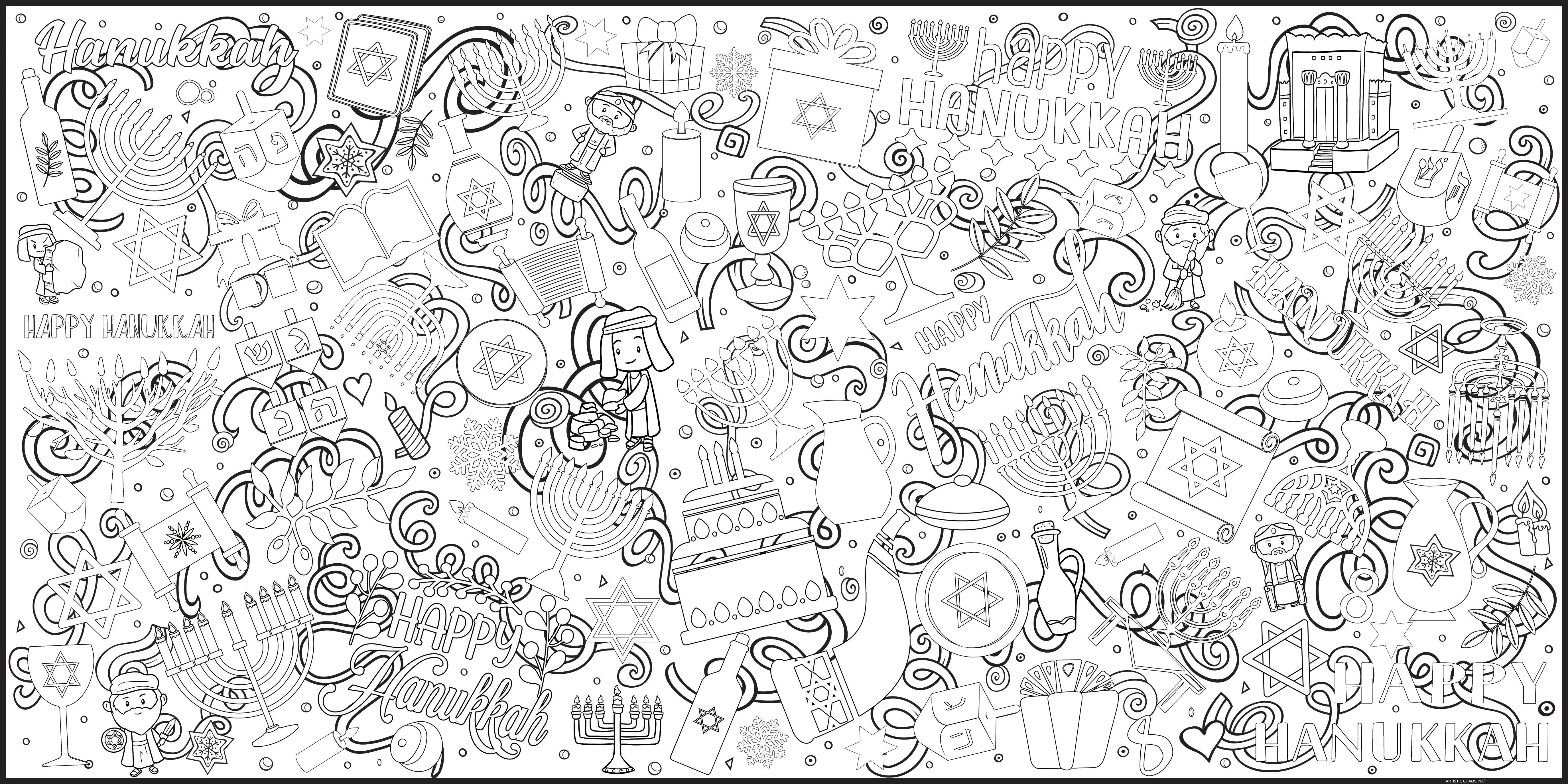 Hanukkah Everyday Event Poster and Banner | Large Coloring & Activity Poster for Celebrations, Kids, and Hanukkah Parties - Image 6