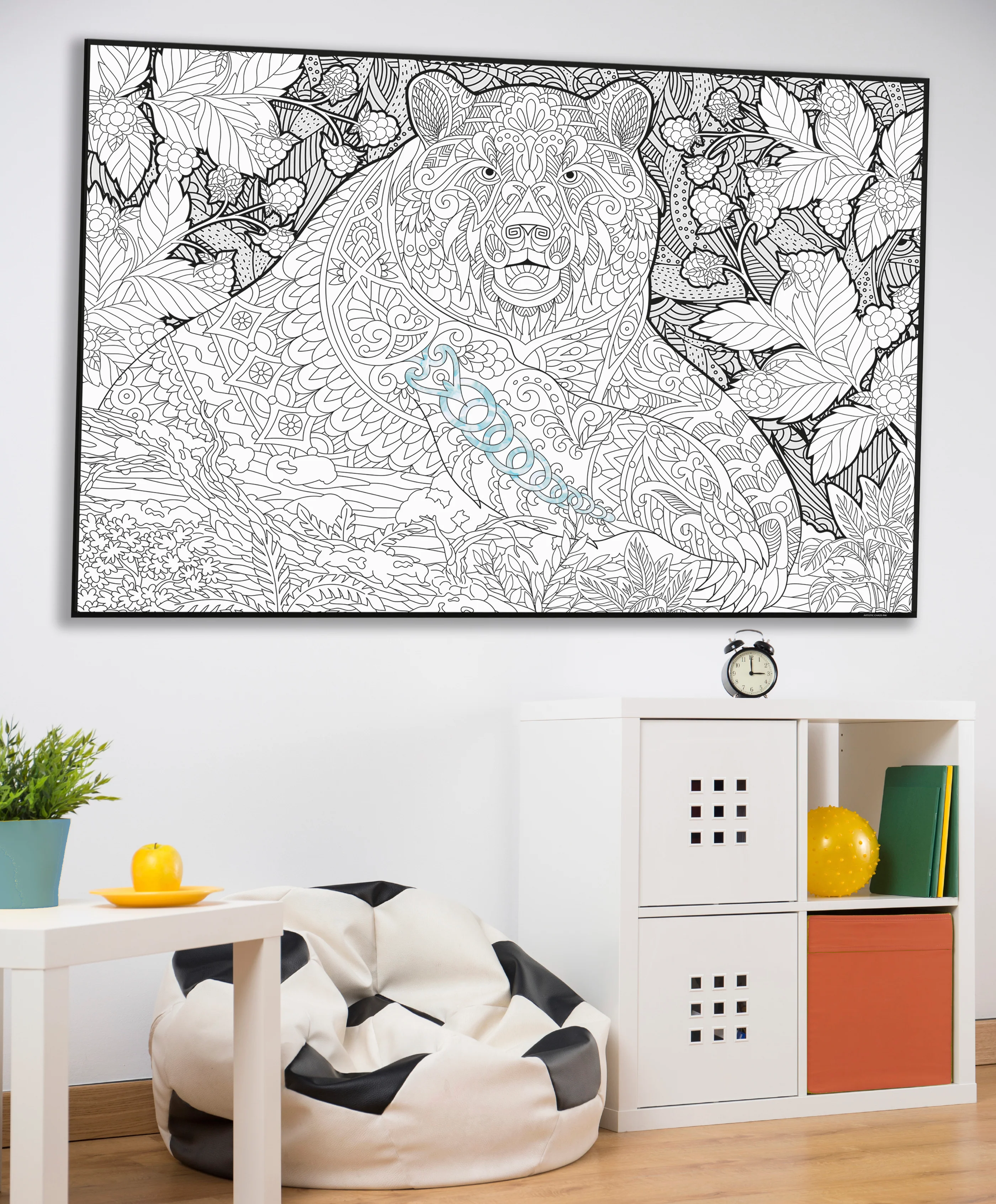 Bear Giant Coloring Poster – Large Animal Wall Art, Group Coloring Activity for Kids, Families & Classrooms - Image 6