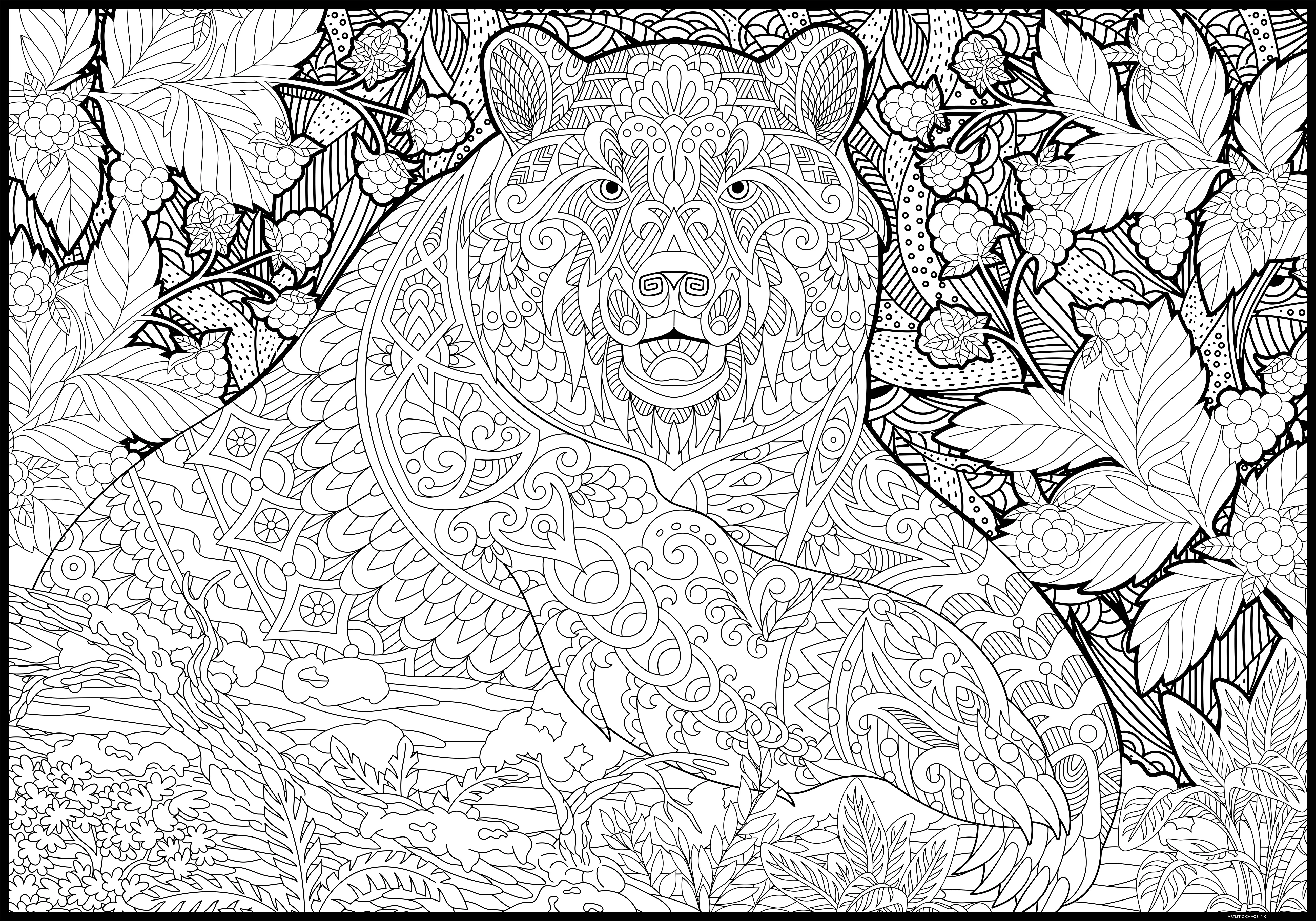 Bear Giant Coloring Poster – Large Animal Wall Art, Group Coloring Activity for Kids, Families & Classrooms - Image 3