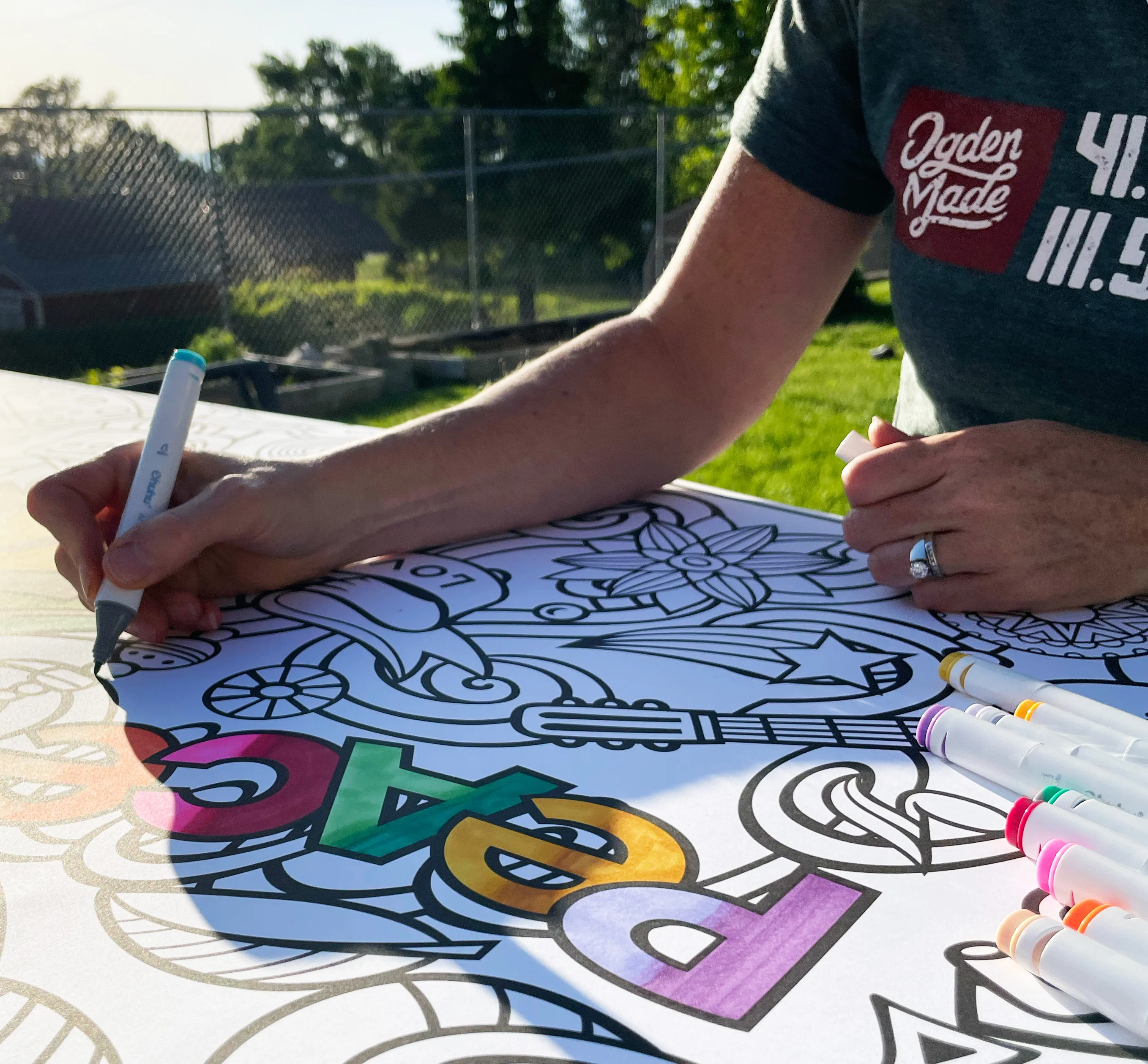 Bohemian Hippie Giant Coloring Poster - Large group Activity for all the Free Spirits, Stress-Free Peace Love Coloring for All - Image 12