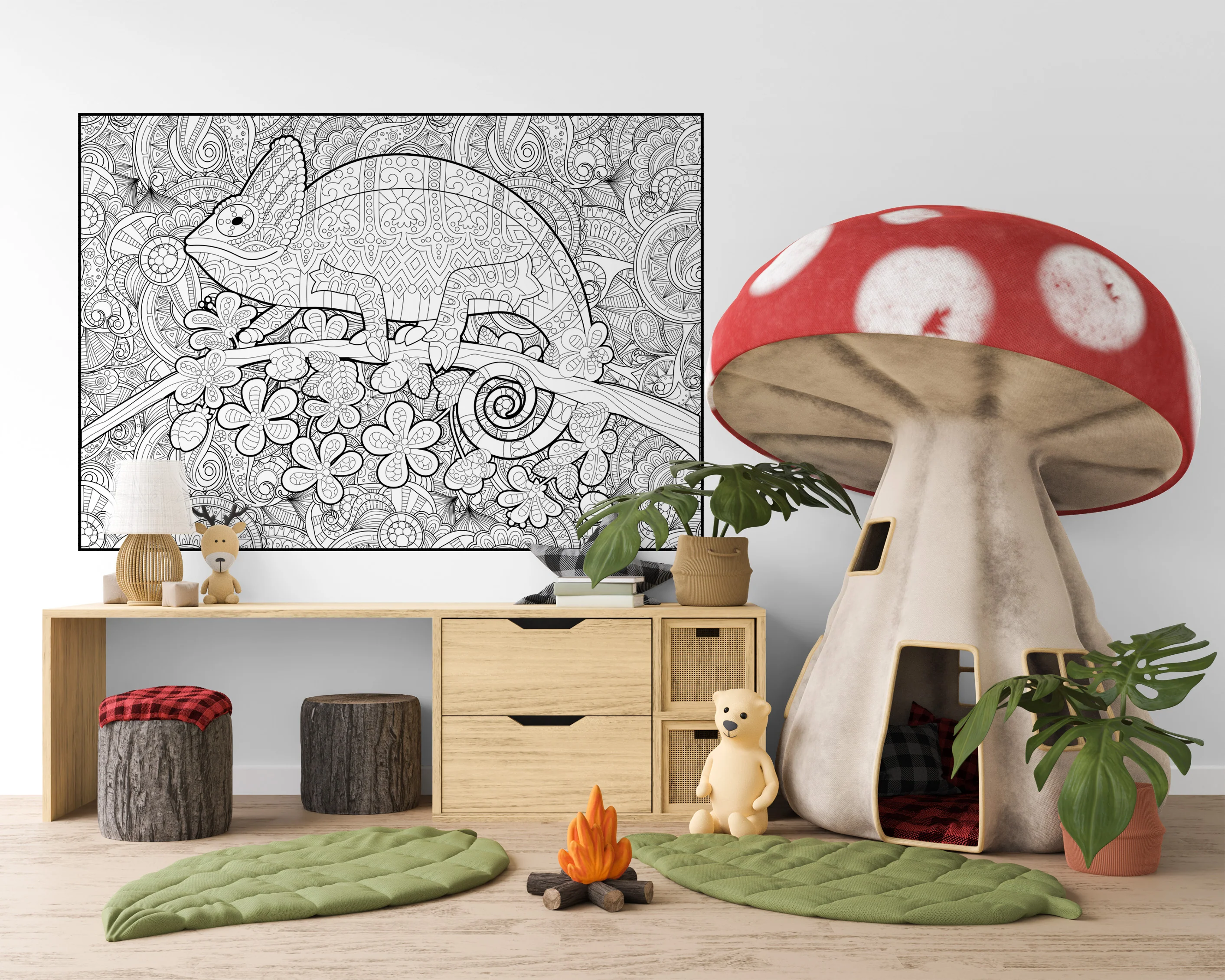 Chameleon Giant Coloring Poster-Large Animal Wall Art, Big Group Coloring Activity for Kids, Families & Classrooms - Image 5