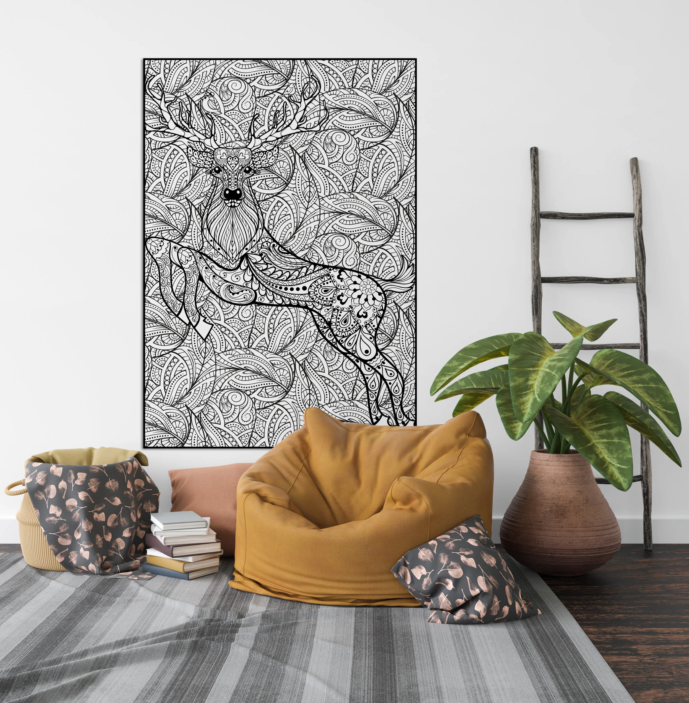 Deer Huge Coloring Poster - Giant Animal Coloring Page, Large Group Coloring Activity, Family Friendly - Image 4