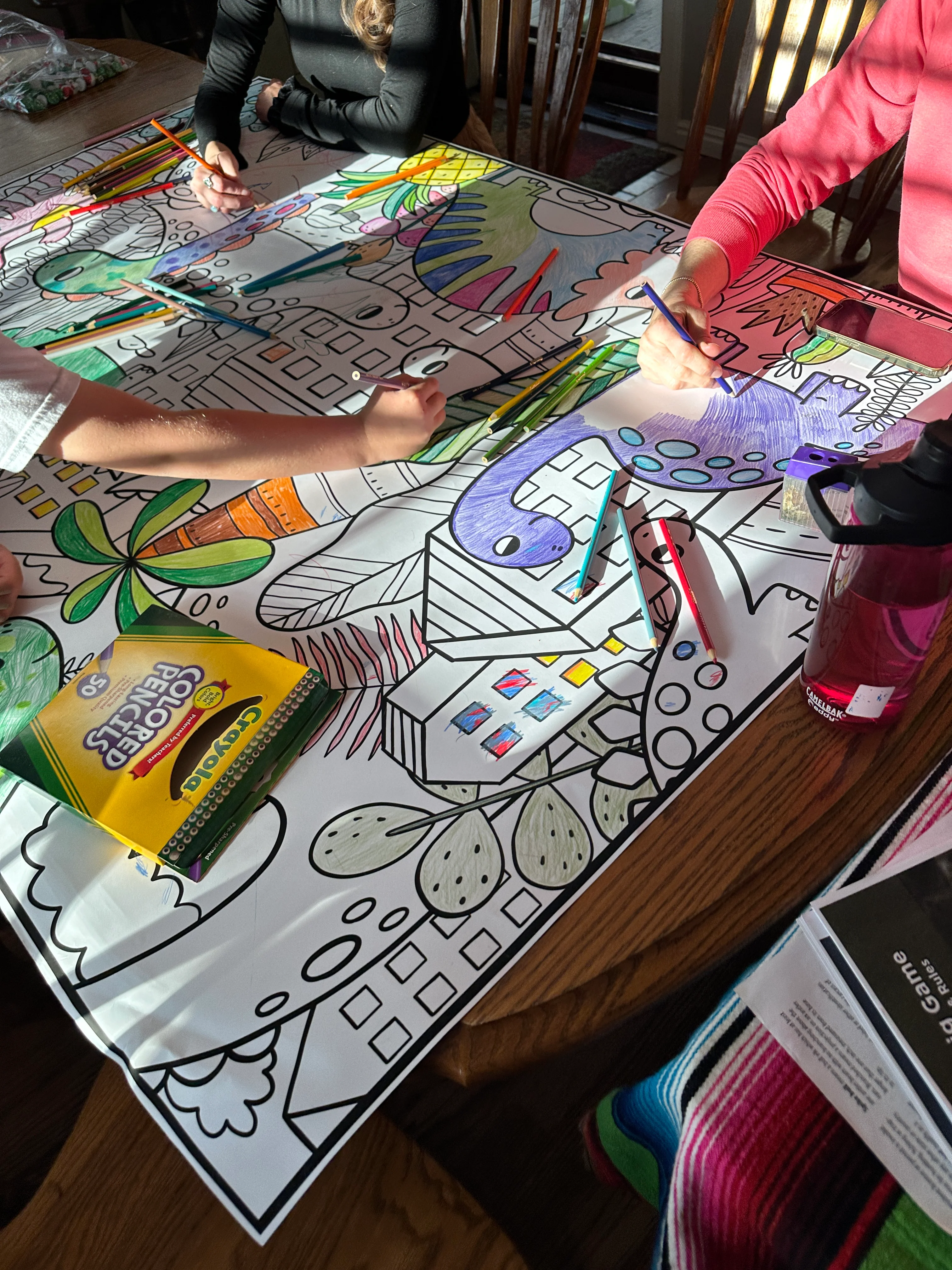 Dinosaur Giant Coloring Poster - Large Easy Going Coloring Wall Art, Open Space Design for Less Stress Group Coloring - Image 11