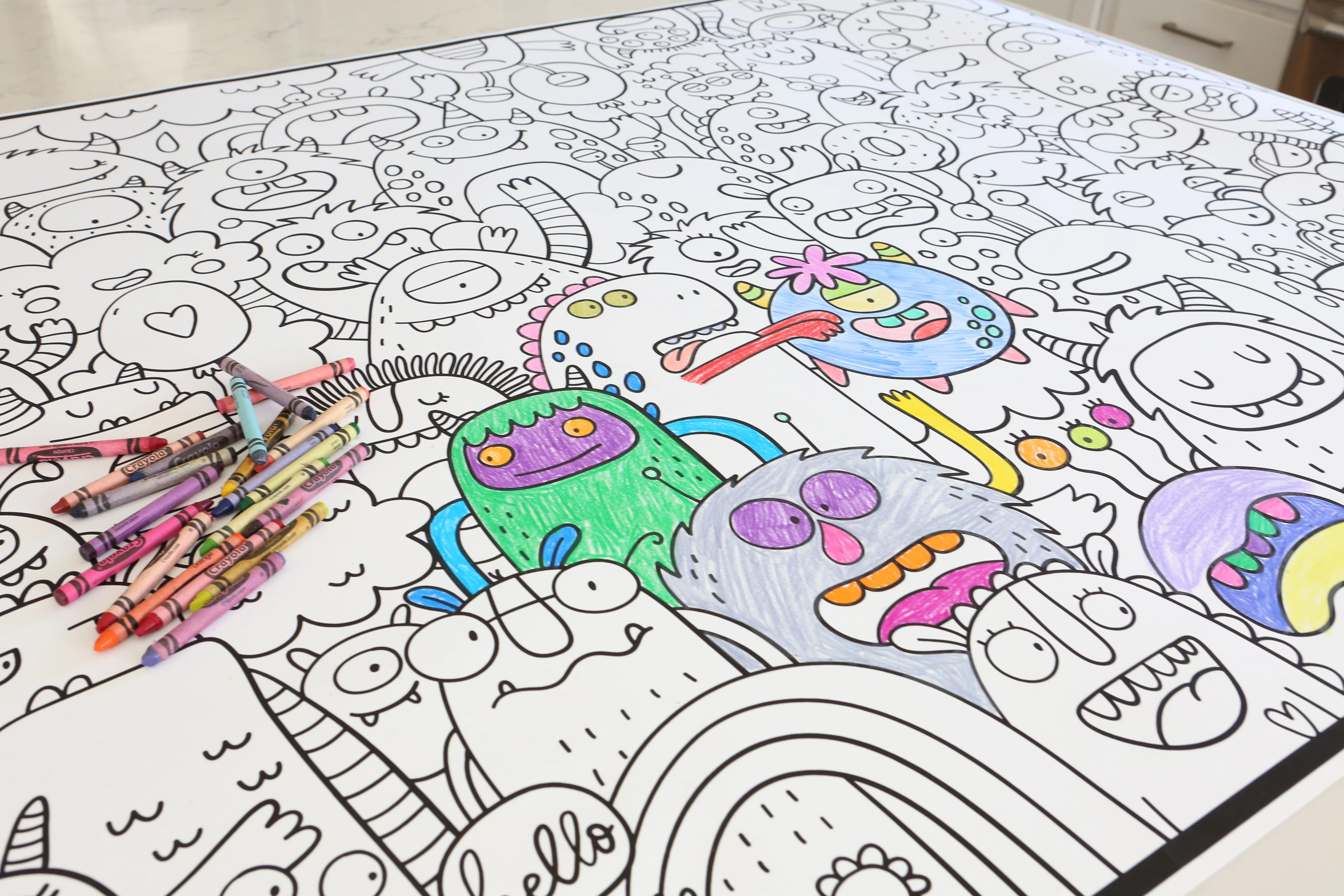 Fun Monsters Giant Coloring Poster- Giant Low-Stress Coloring Wall Art - Image 4