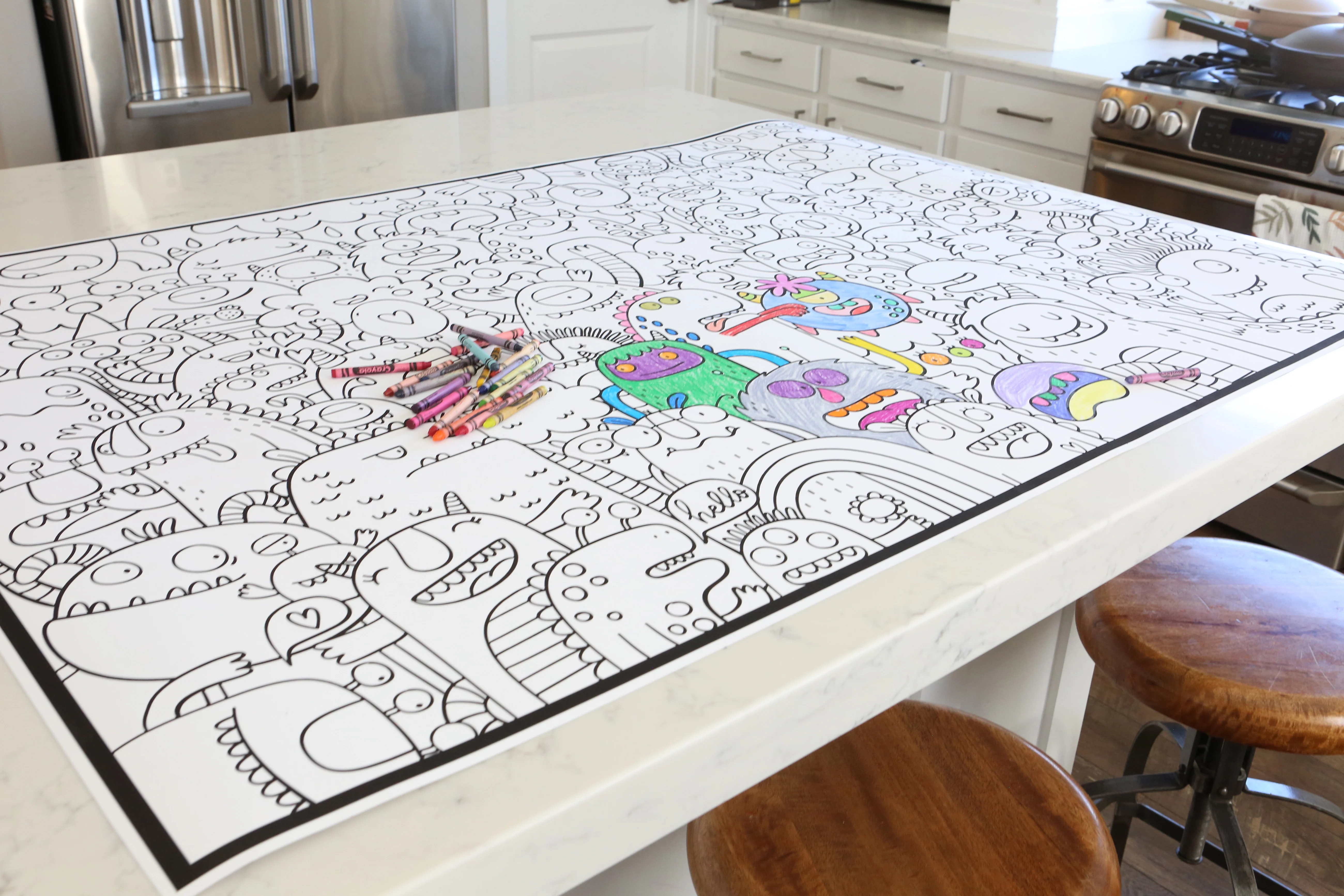 Fun Monsters Giant Coloring Poster- Giant Low-Stress Coloring Wall Art - Image 9