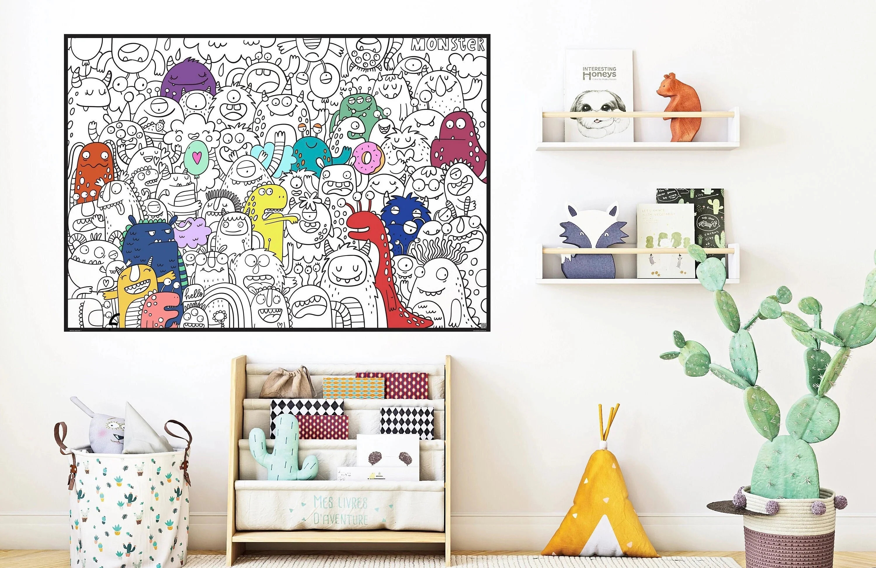 Fun Monsters Giant Coloring Poster- Giant Low-Stress Coloring Wall Art - Image 8