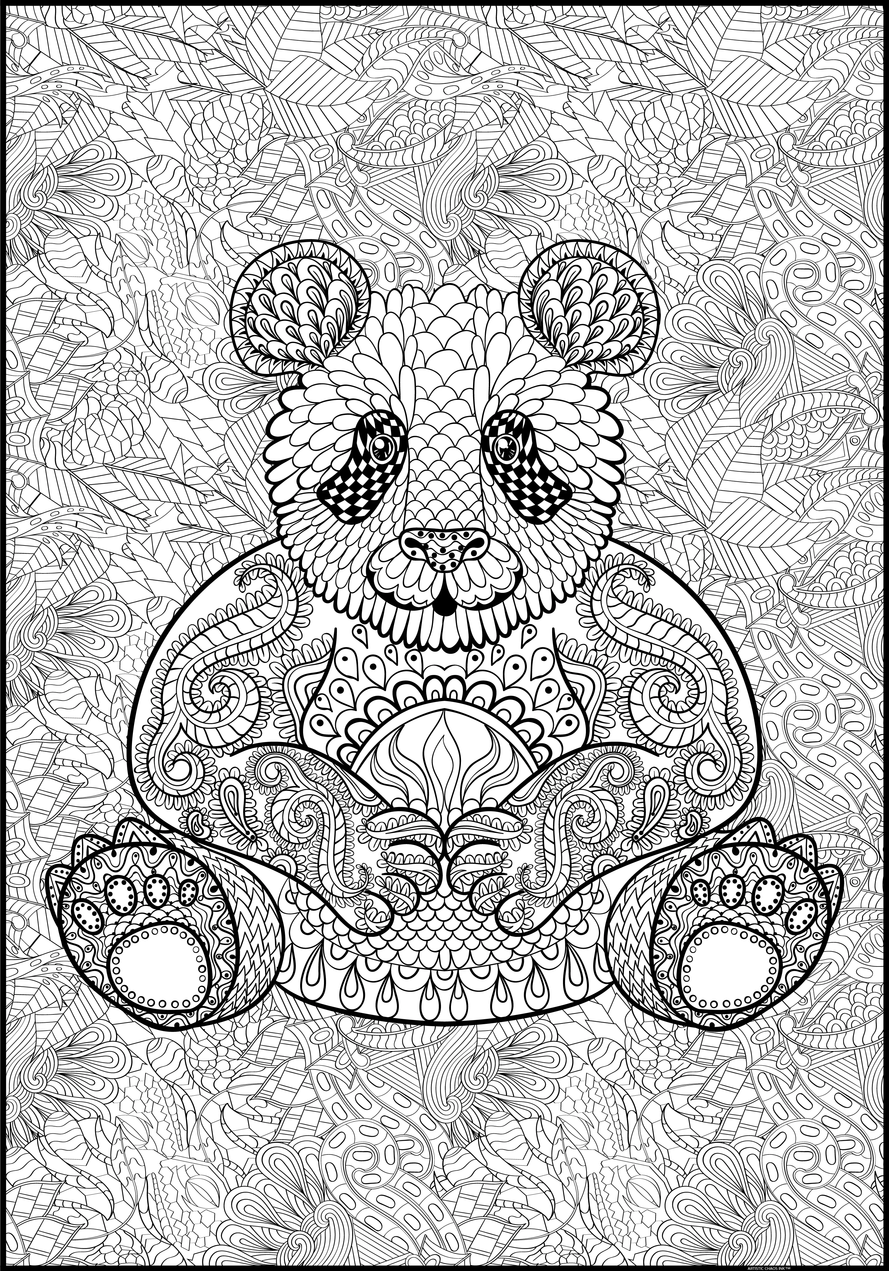 Panda Giant Coloring Poster– Large Animal Wall Art, Group Coloring Activity for Kids, Families & Get Togethers - Image 3