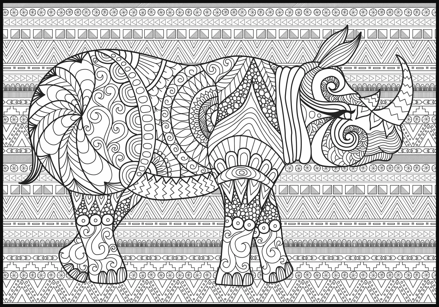 Rhino Giant Coloring Poster-Large Animal Wall Art, Group Coloring Activity for Kids, Families & Classrooms - Image 3