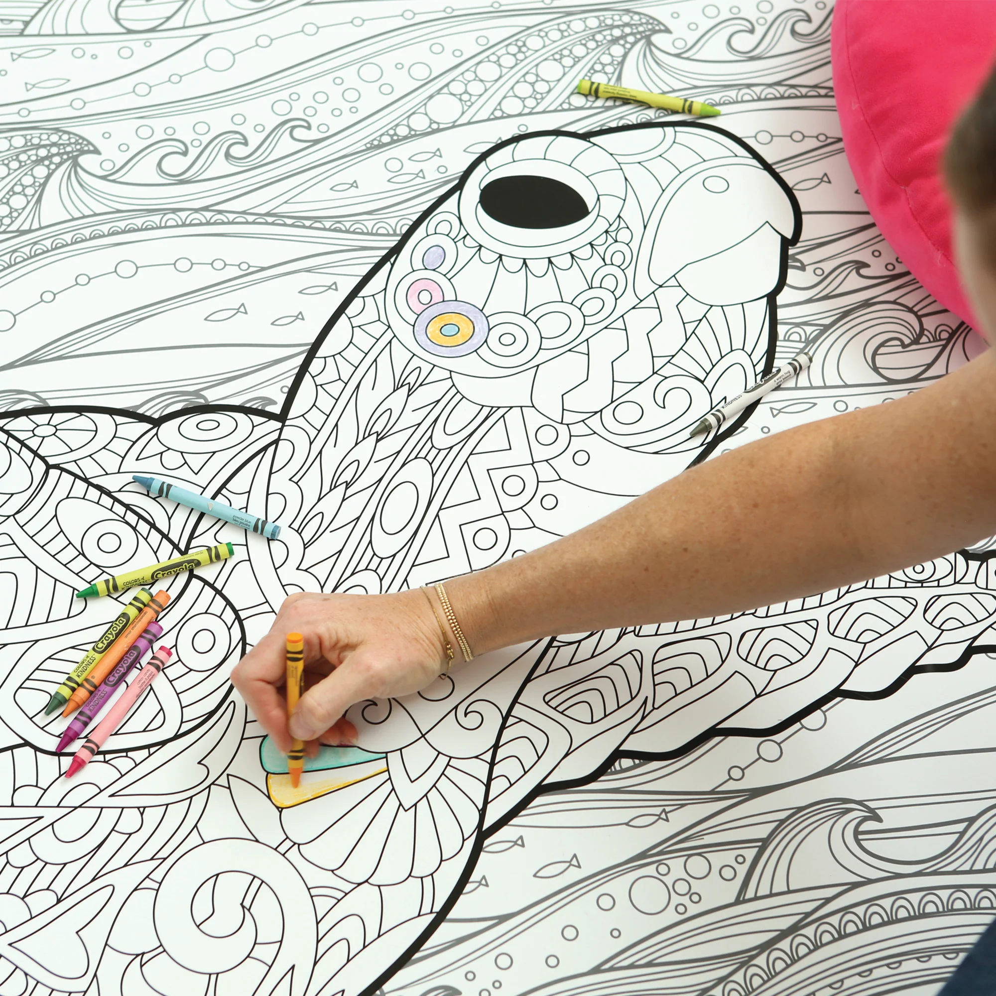 Turtle Giant Coloring Poster- Large Reptile Wall Art, Group Coloring Activity for Kids, Families & Get Togethers - Image 7
