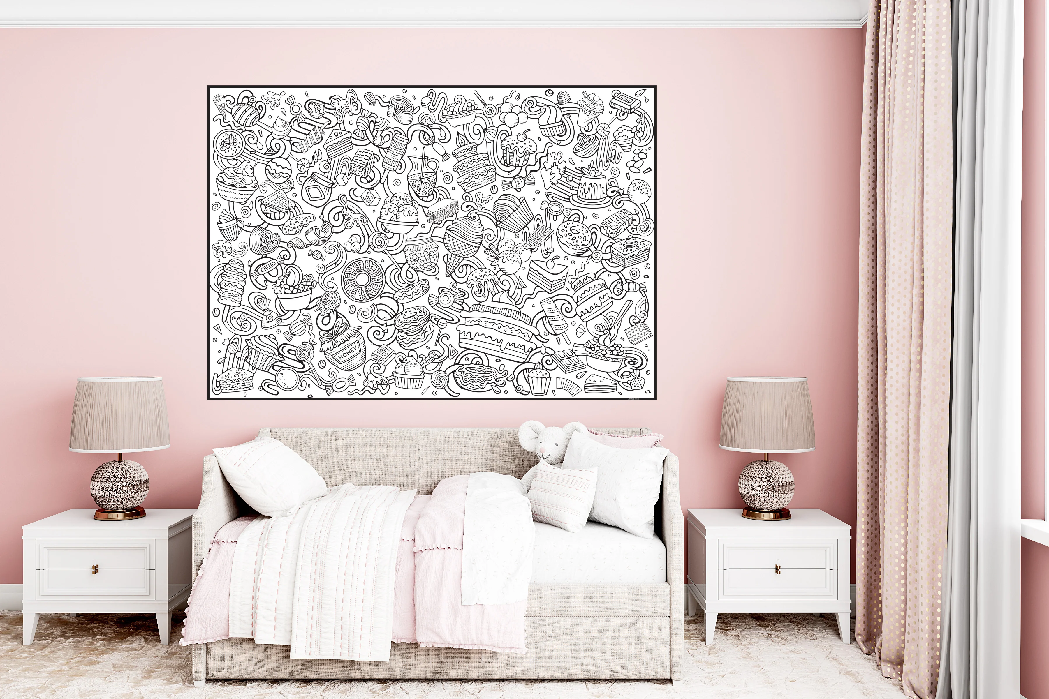 Sweets Giant Coloring Poster - Large Bakery Style Designs for Large Groups or Individual Coloring Joy. - Image 8