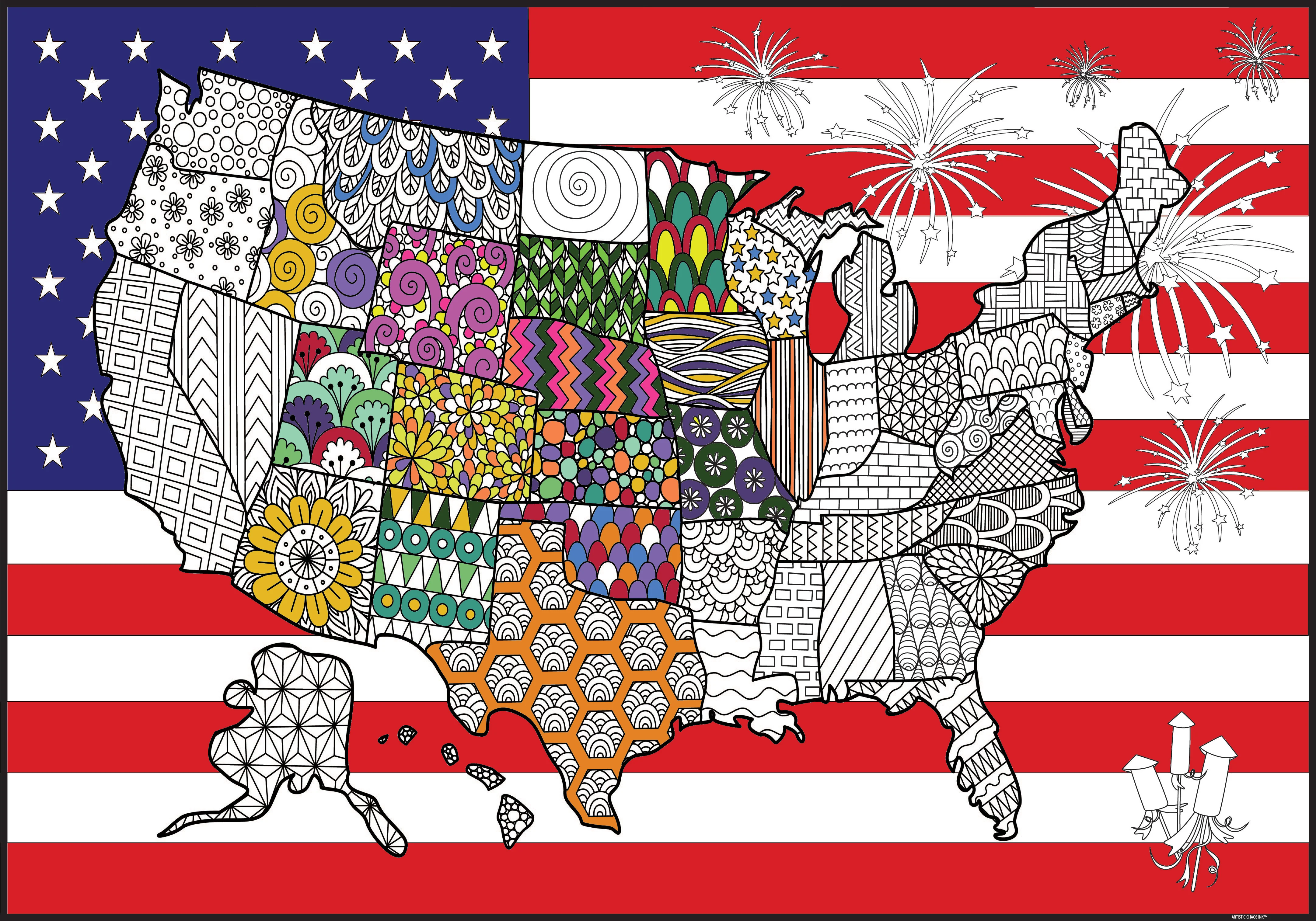American Flag USA Giant Coloring Poster - Proud Large Coloring Poster for Groups and Individuals feeling a little patriotic - Image 6