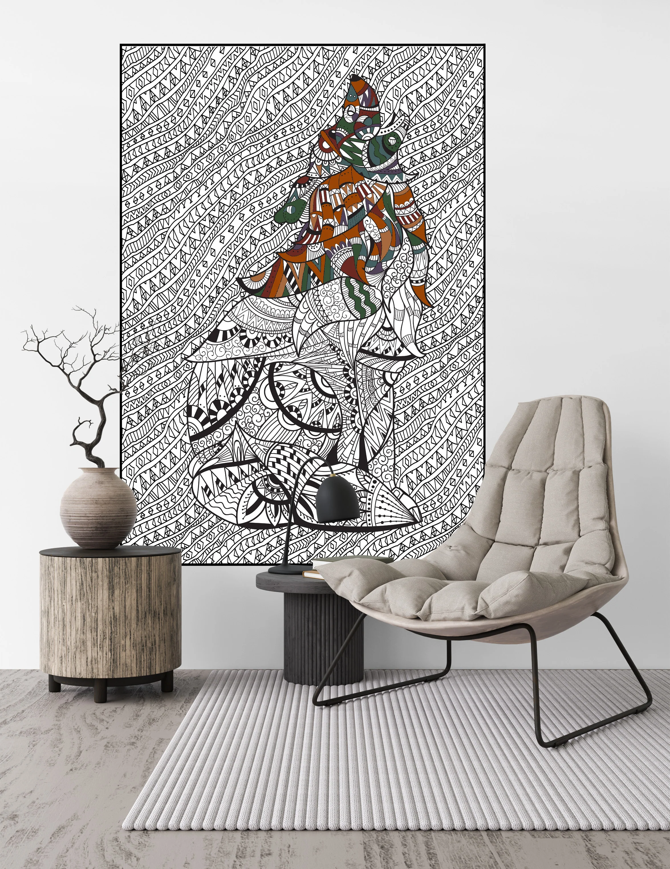 Wolf Giant Coloring Poster– Large Animal Wall Art, Group Coloring Activity for Kids, Families & Classrooms - Image 4