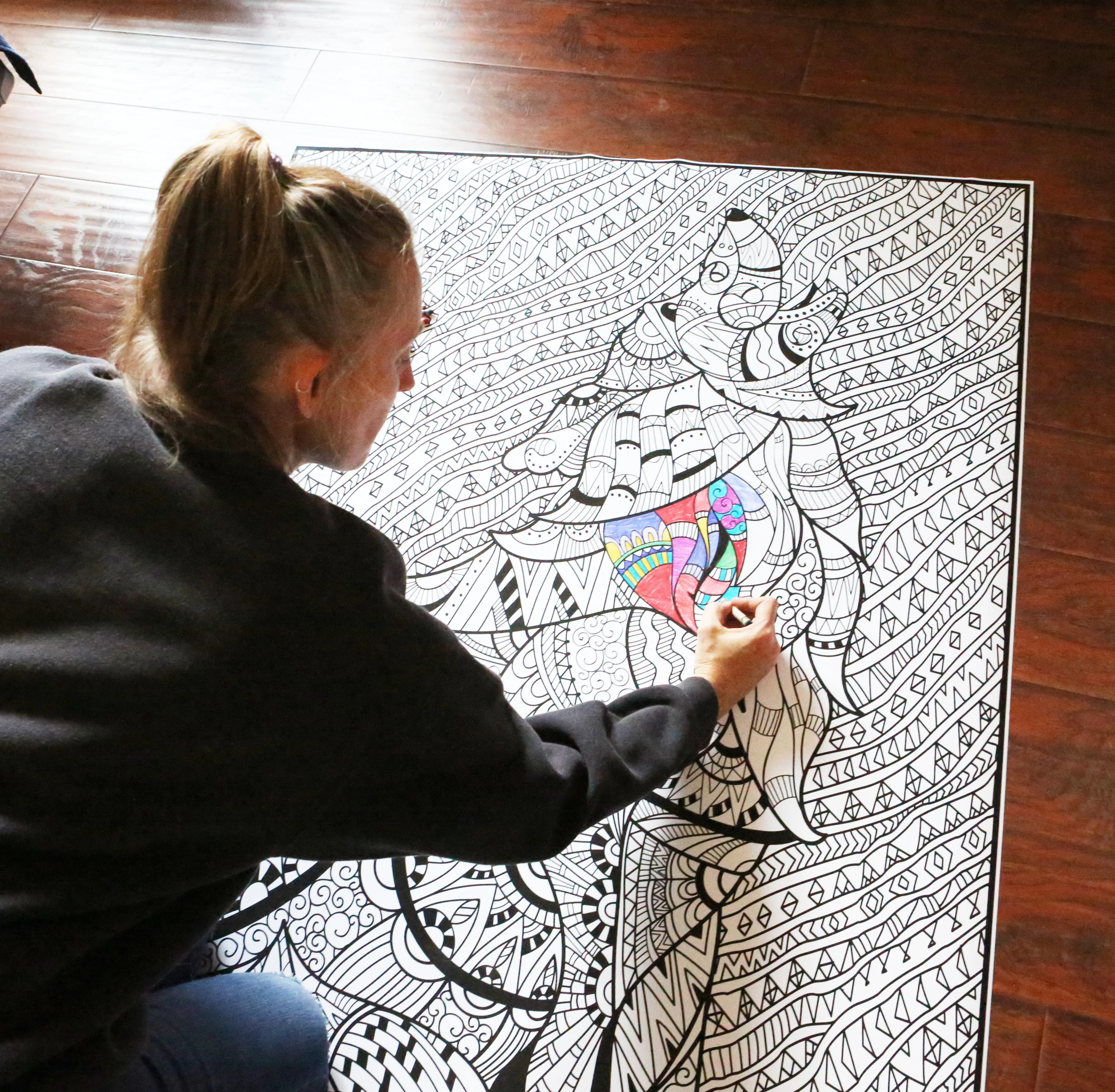 Wolf Giant Coloring Poster– Large Animal Wall Art, Group Coloring Activity for Kids, Families & Classrooms - Image 8