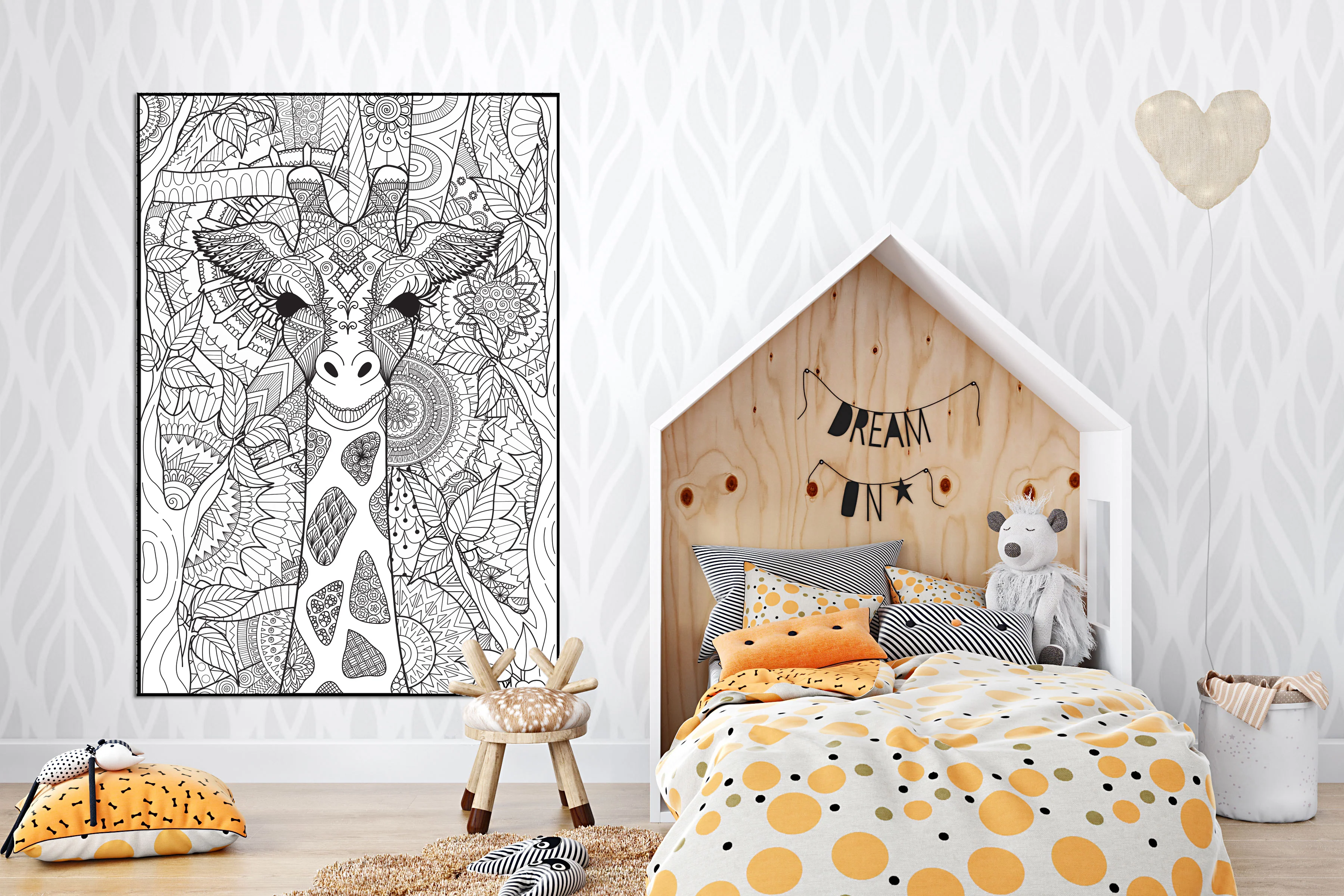 Giraffe Giant Coloring Poster - Large Coloring Activity for Big Groups or for Individuals. Perfect for Classrooms and Families. - Image 6