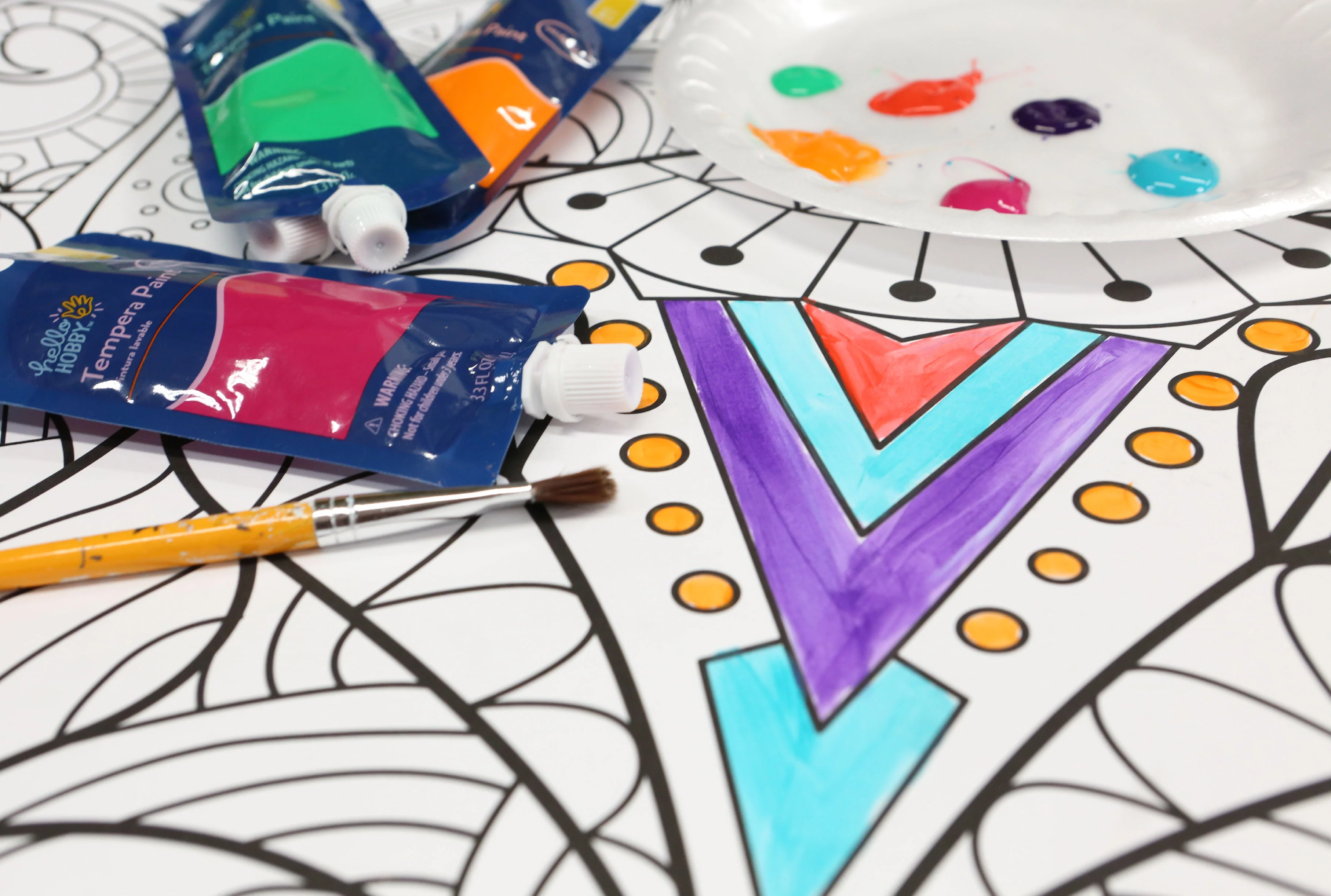 Hippo Giant Coloring Poster - Large Animal Wall Art, Group Coloring Activity for Kids, Families & Gatherings - Image 8