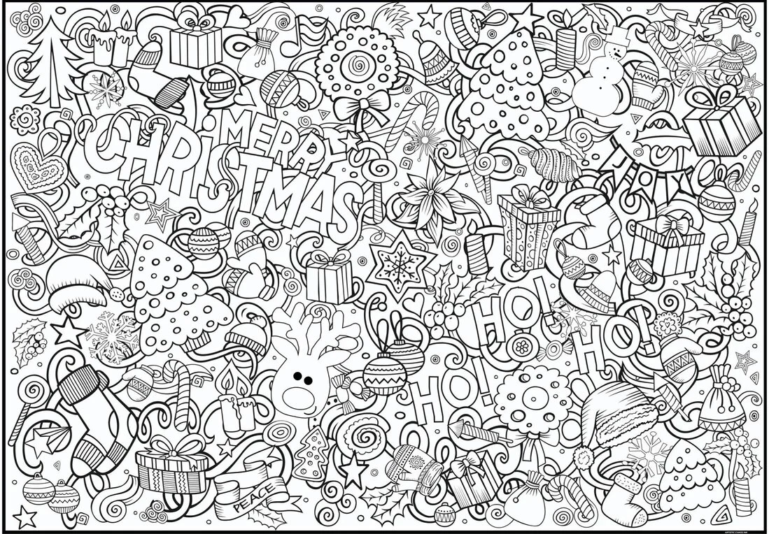 Christmas Giant Coloring Poster – Large Festive Wall Art for Families & Group Coloring Activity for Parties & Celebrations - Image 6