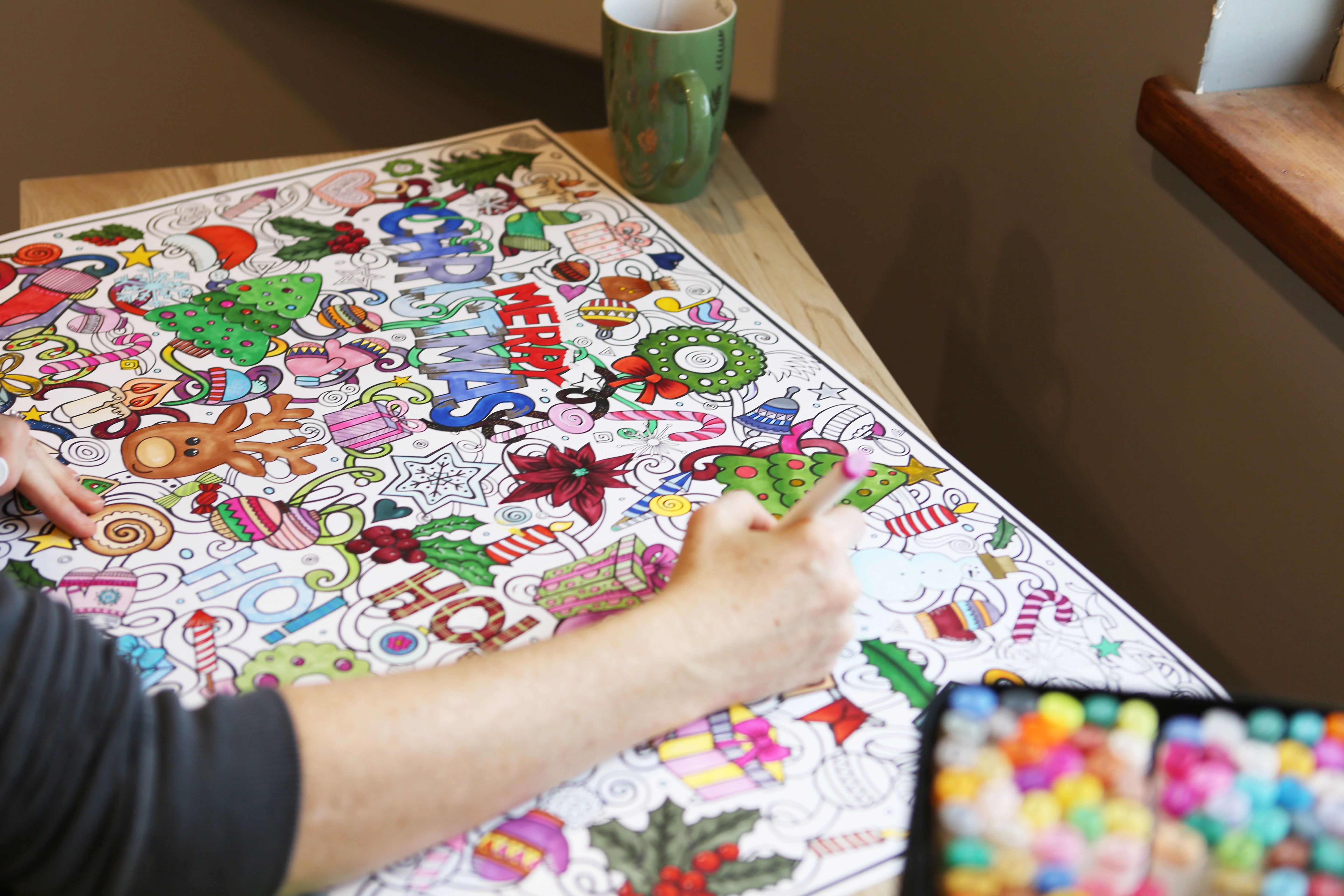 Christmas Giant Coloring Poster – Large Festive Wall Art for Families & Group Coloring Activity for Parties & Celebrations - Image 7