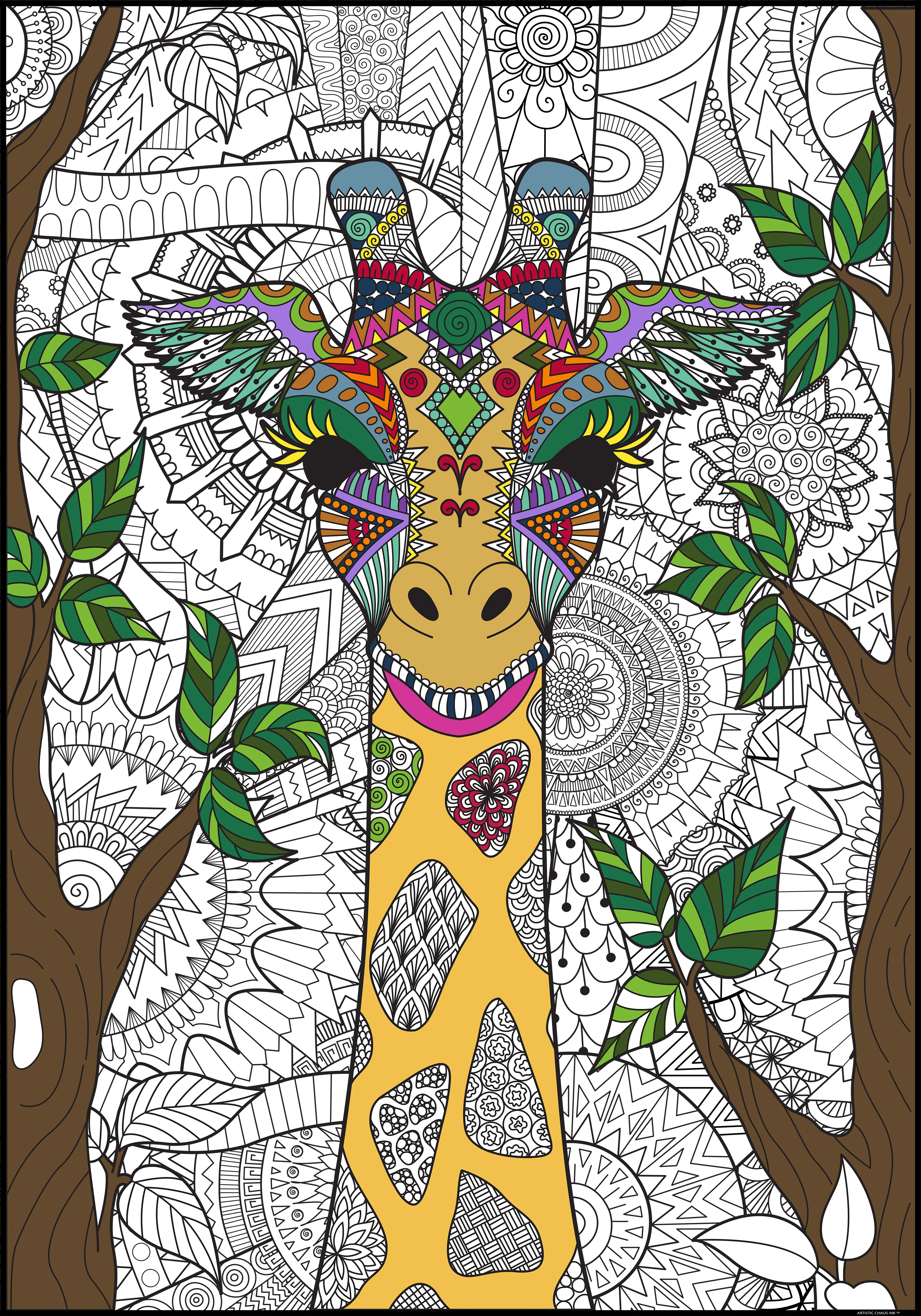 Giraffe Giant Coloring Poster - Large Coloring Activity for Big Groups or for Individuals. Perfect for Classrooms and Families. - Image 9