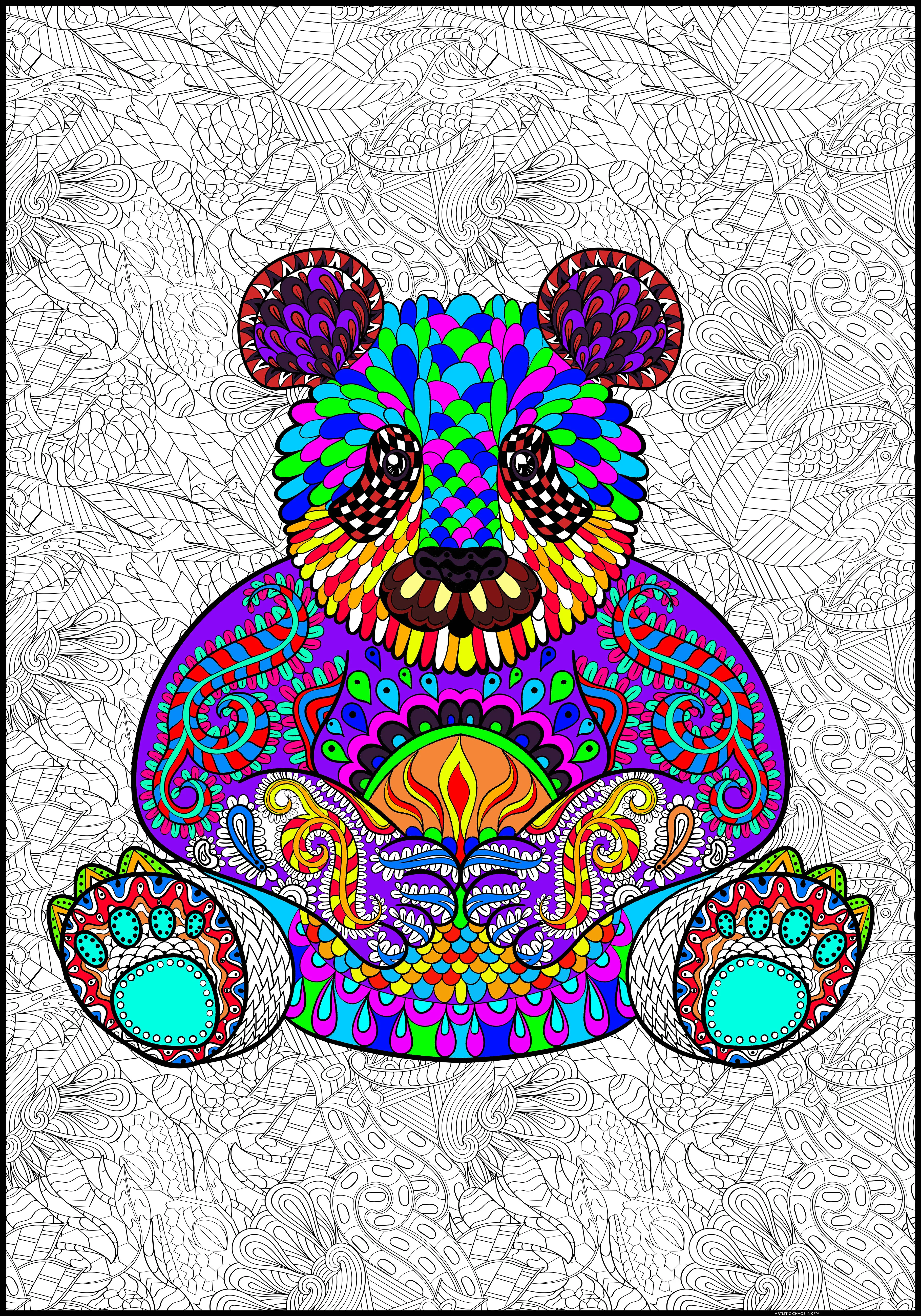 Panda Giant Coloring Poster– Large Animal Wall Art, Group Coloring Activity for Kids, Families & Get Togethers - Image 4