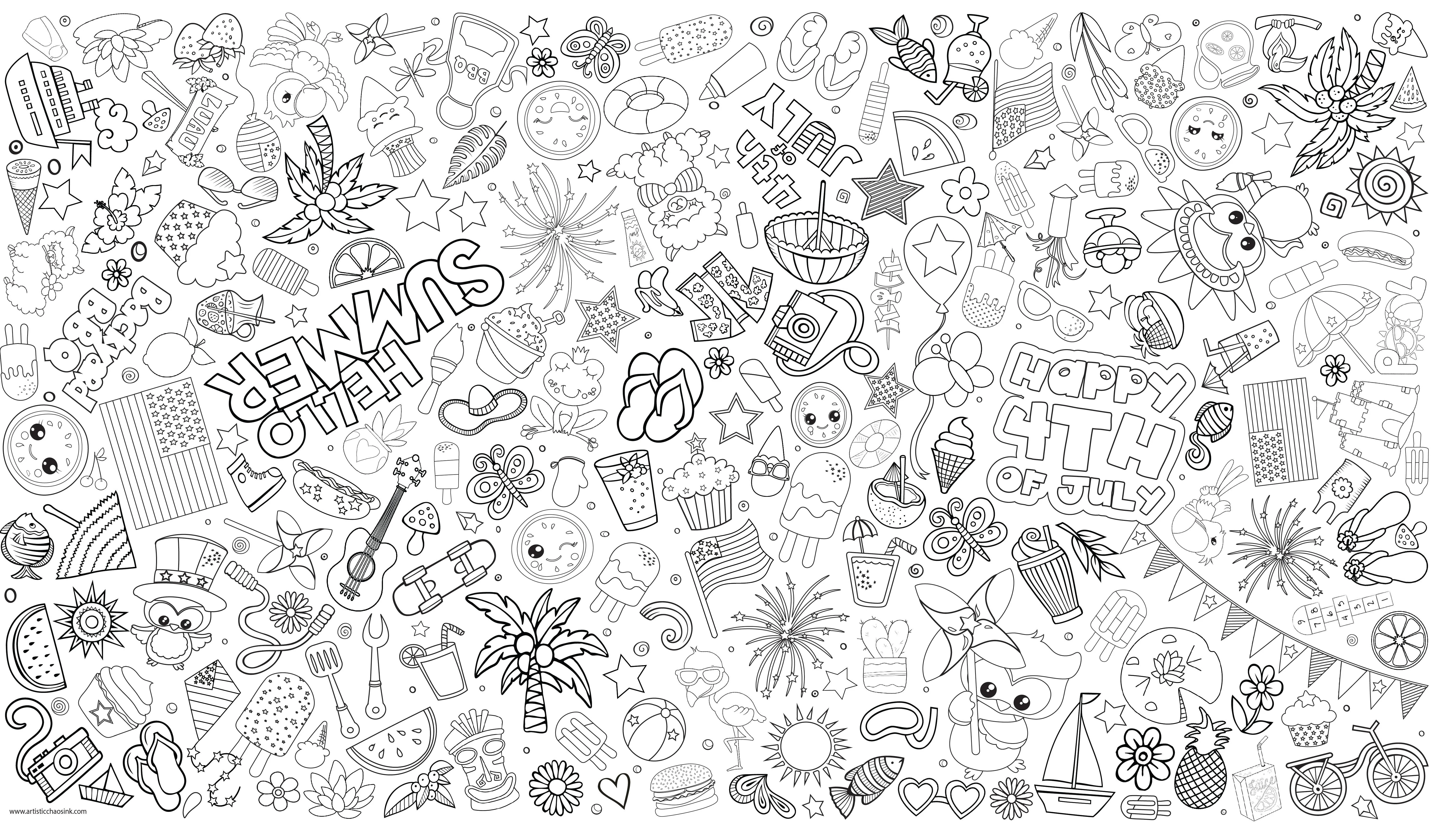 Summer Washable Coloring Tablecloth- Reusable Coloring Activity. - Image 6