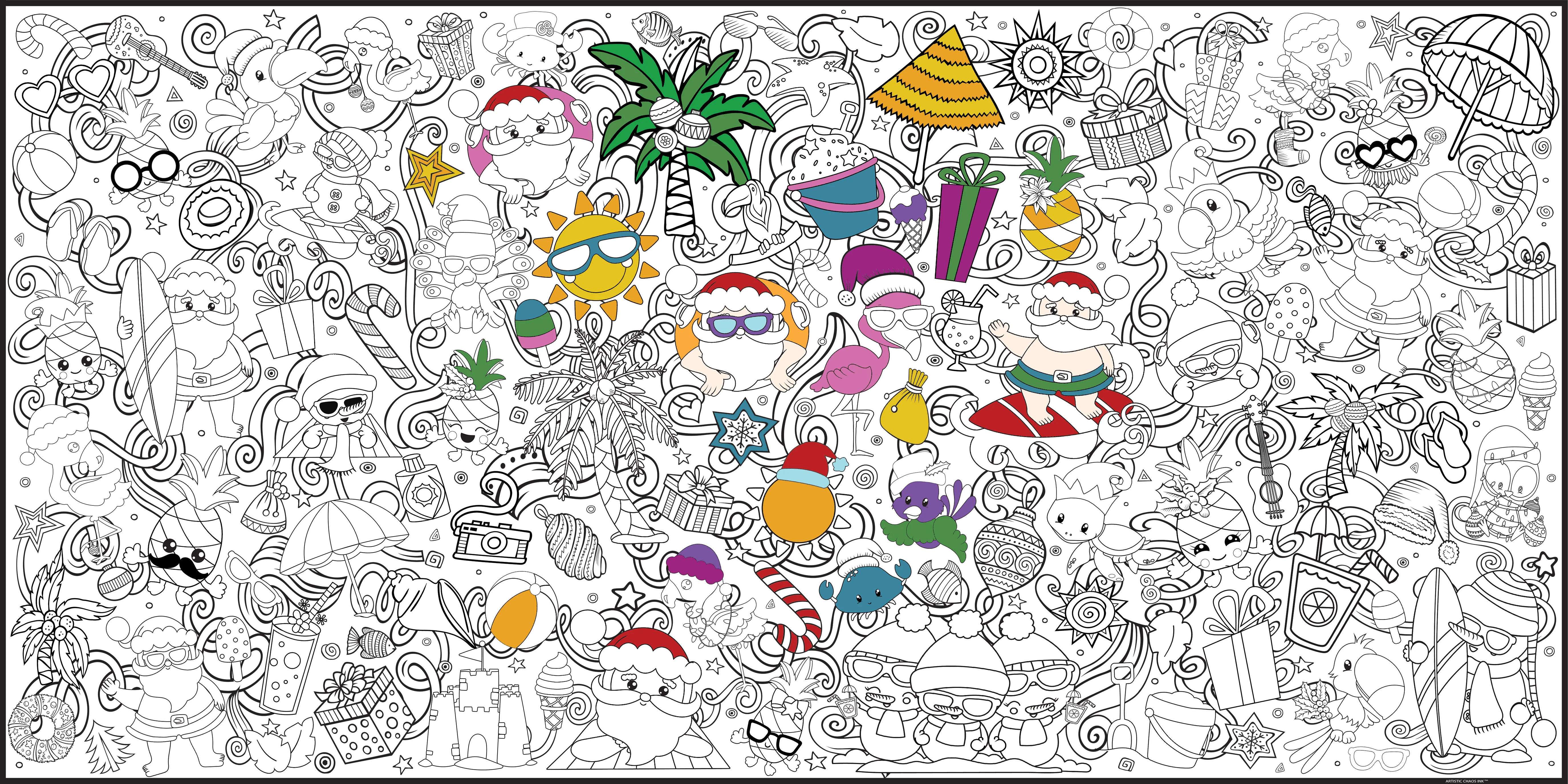 Tropical Christmas Everyday Event Poster and Banner | Large Coloring & Activity Poster for Celebrations, Kids, and Christmas Parties - Image 8