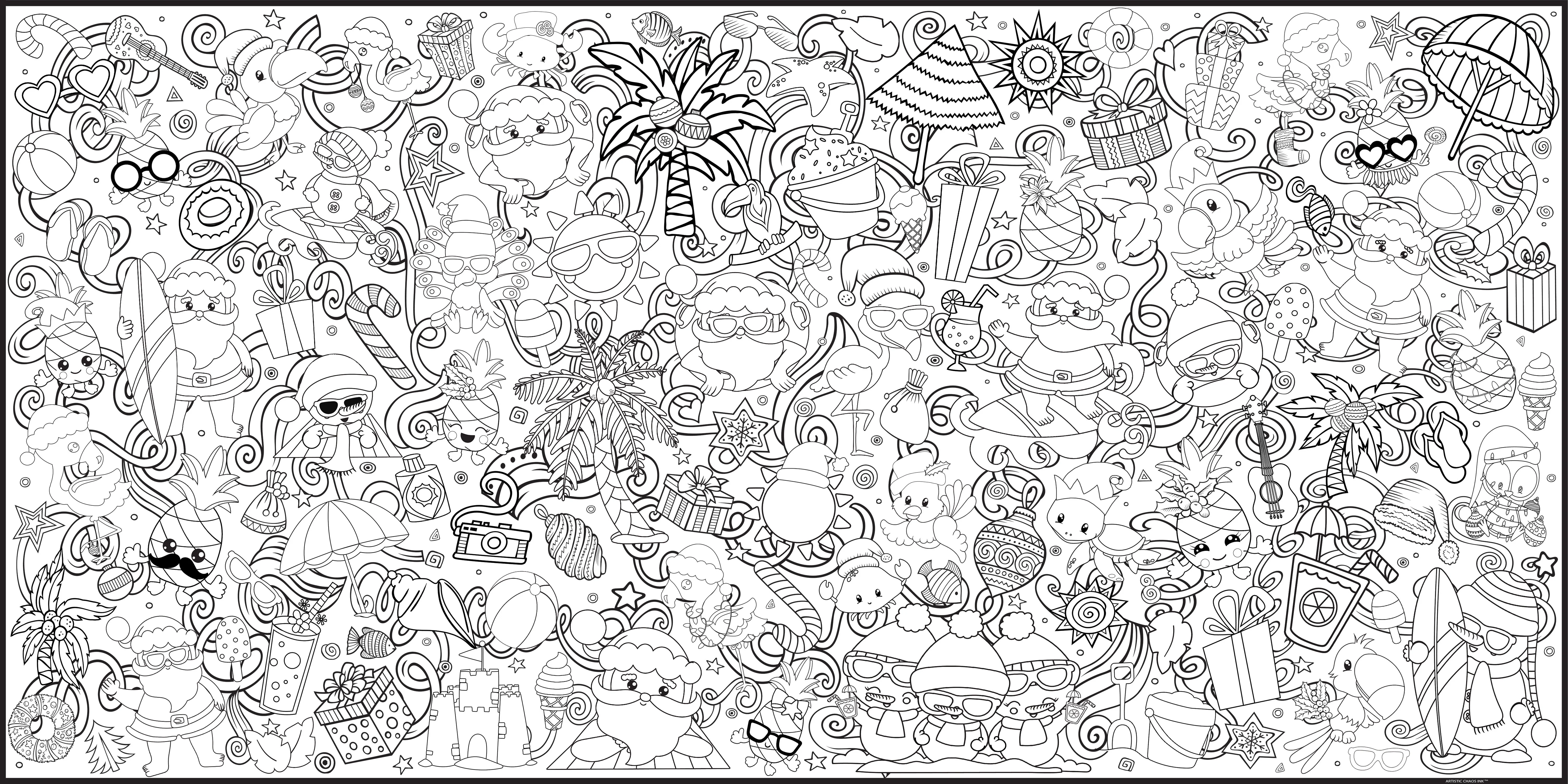 Tropical Christmas Everyday Event Poster and Banner | Large Coloring & Activity Poster for Celebrations, Kids, and Christmas Parties - Image 9