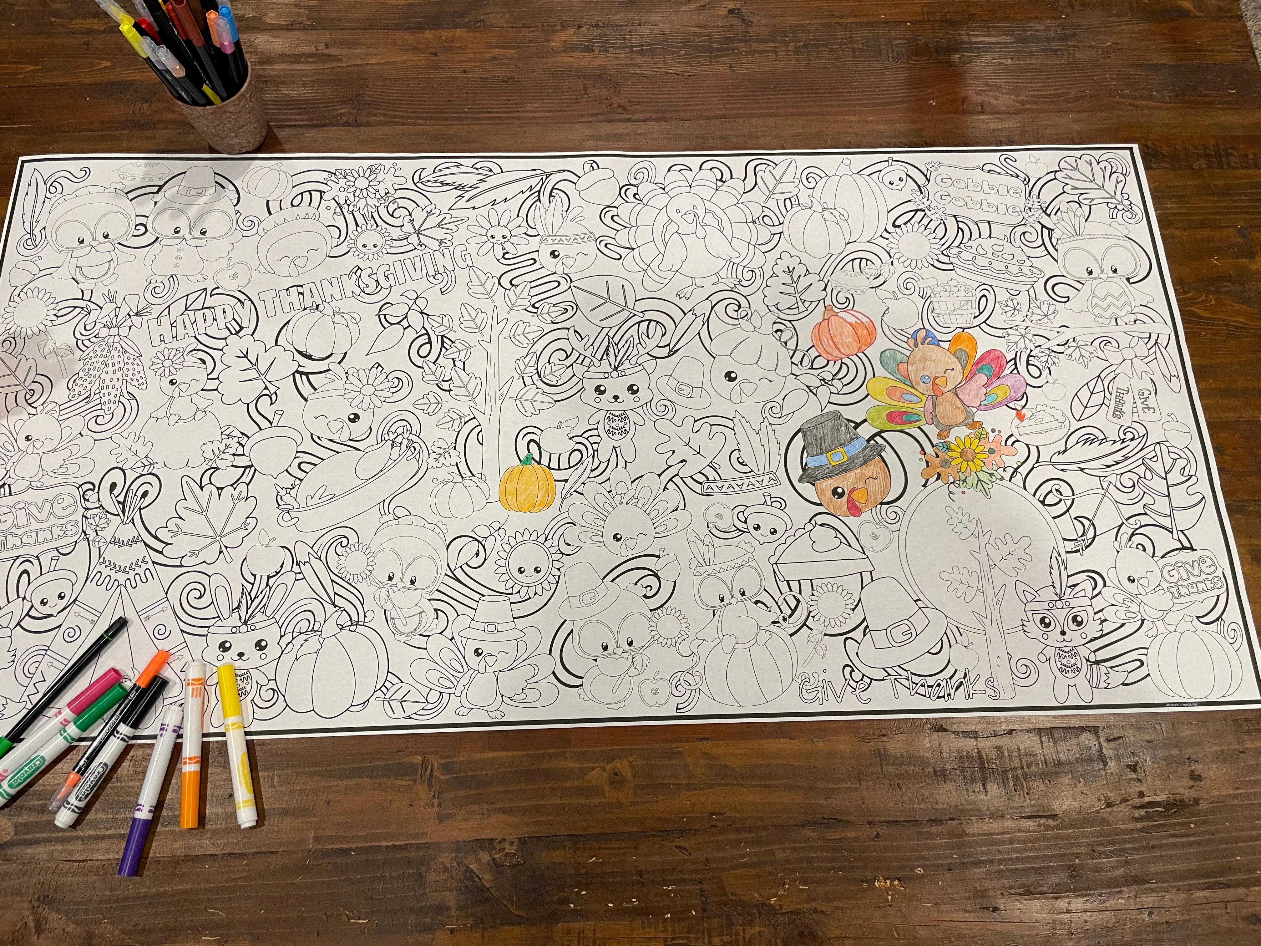 Thanksgiving Thankful CrittersEveryday Event Poster and Banner | Large Coloring & Activity Poster for Celebrations, Kids, and Parties - Image 11