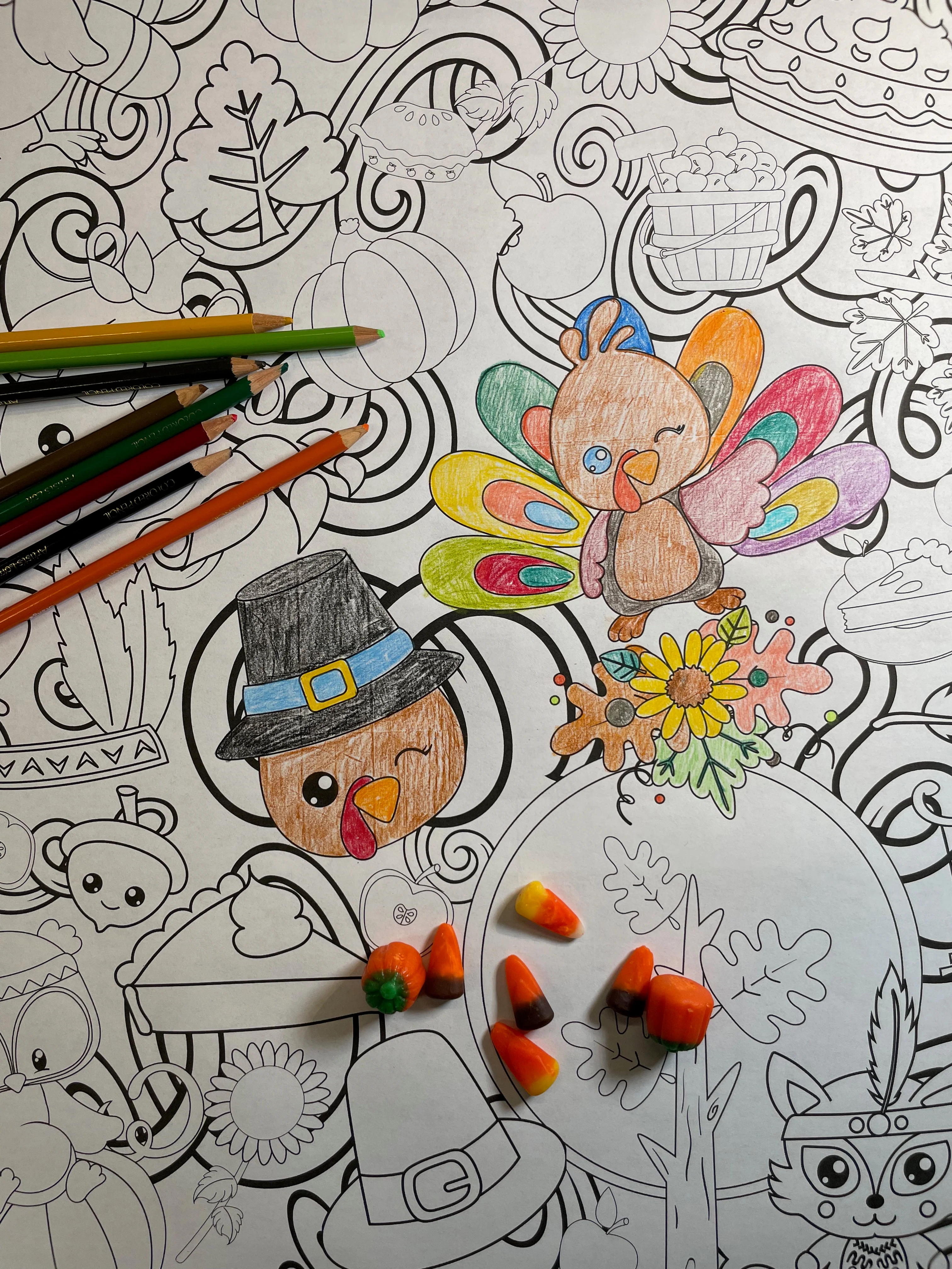 Thanksgiving Thankful CrittersEveryday Event Poster and Banner | Large Coloring & Activity Poster for Celebrations, Kids, and Parties - Image 3